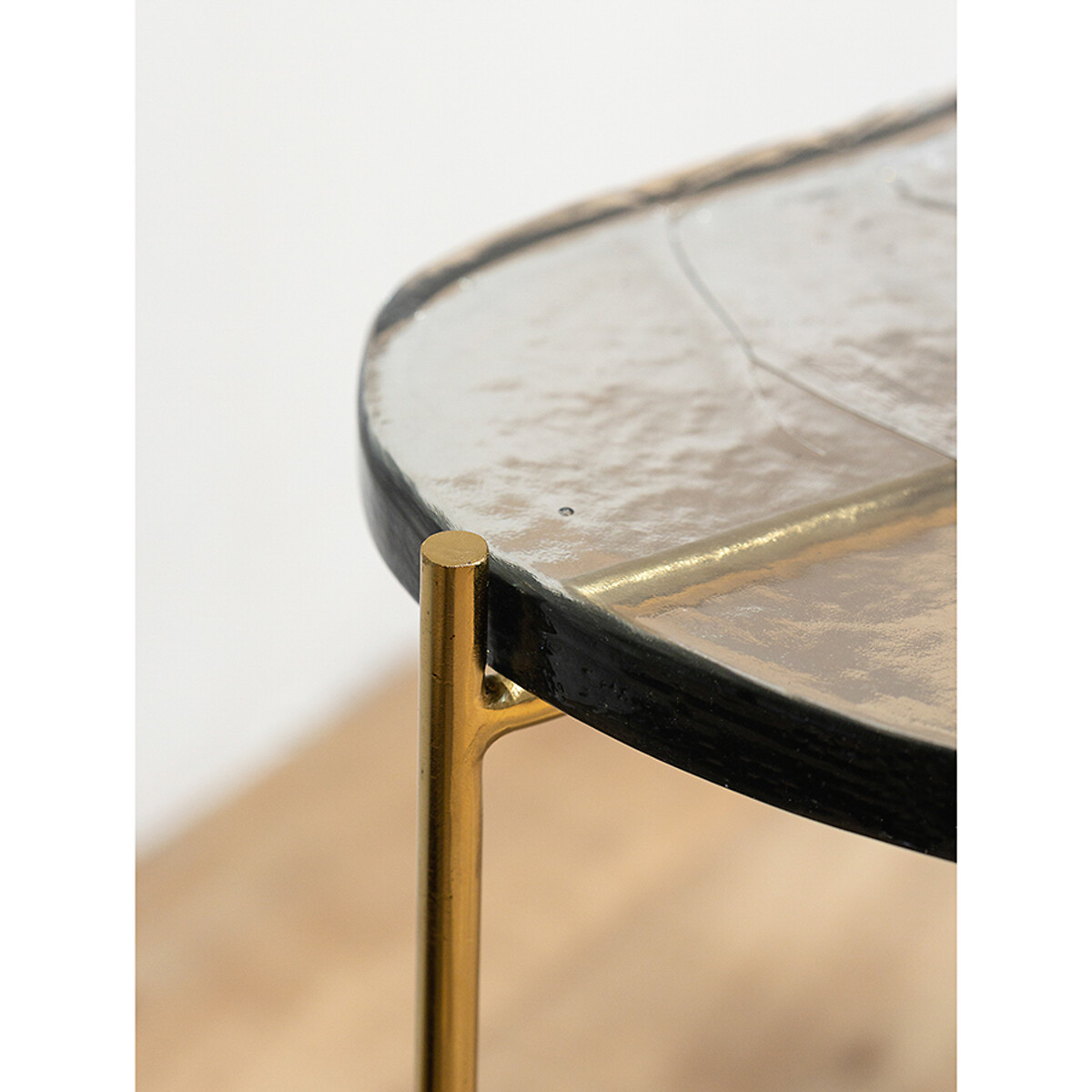 Столик кофейный Sigryd 64x46x55 см  2 персоны золотистый LaRedoute, размер 2 персоны - фото 4