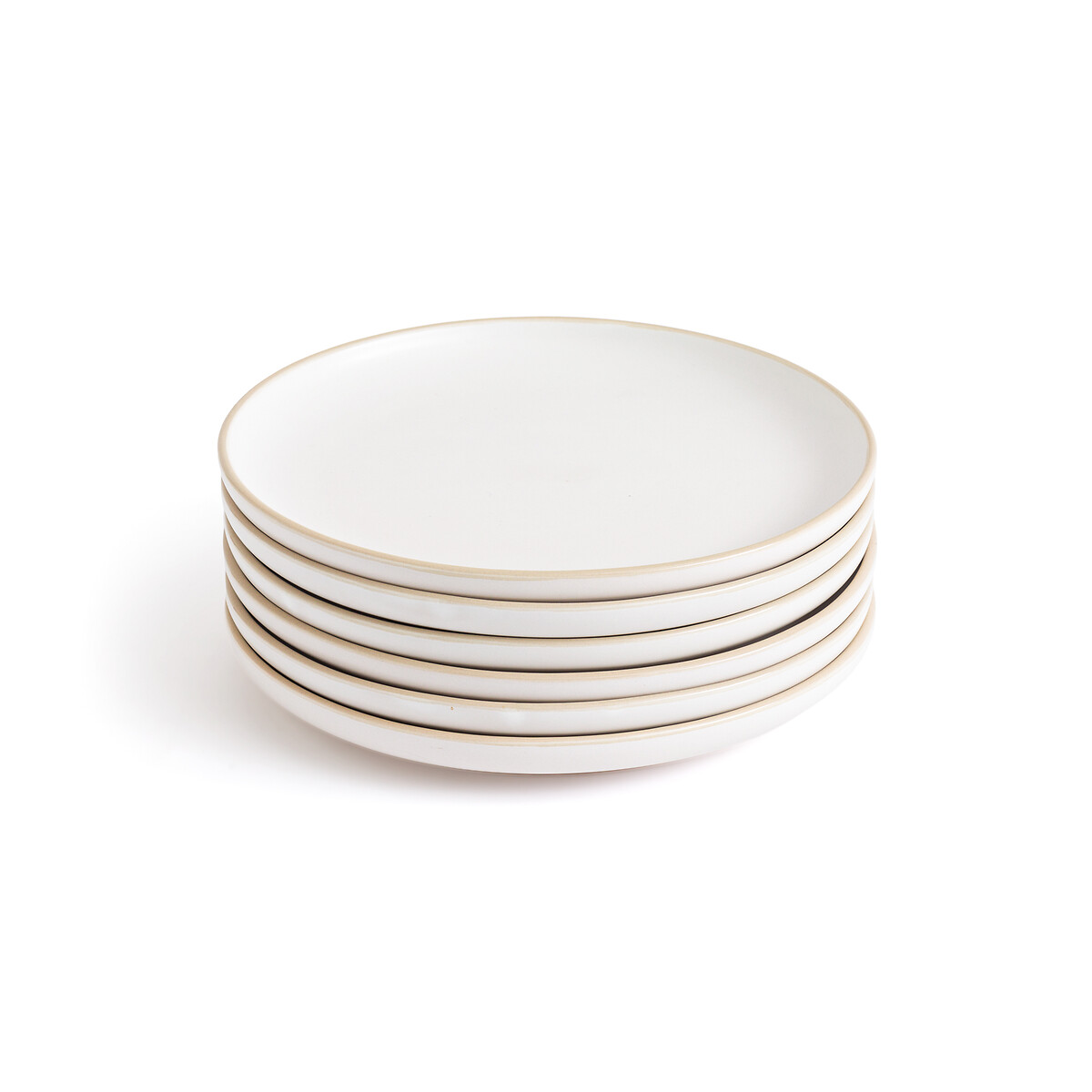 Комплект из шести тарелок десертных из матовой керамики Nordik единый размер бежевый комплект из шести глубоких тарелок из керамики rizia единый размер бежевый