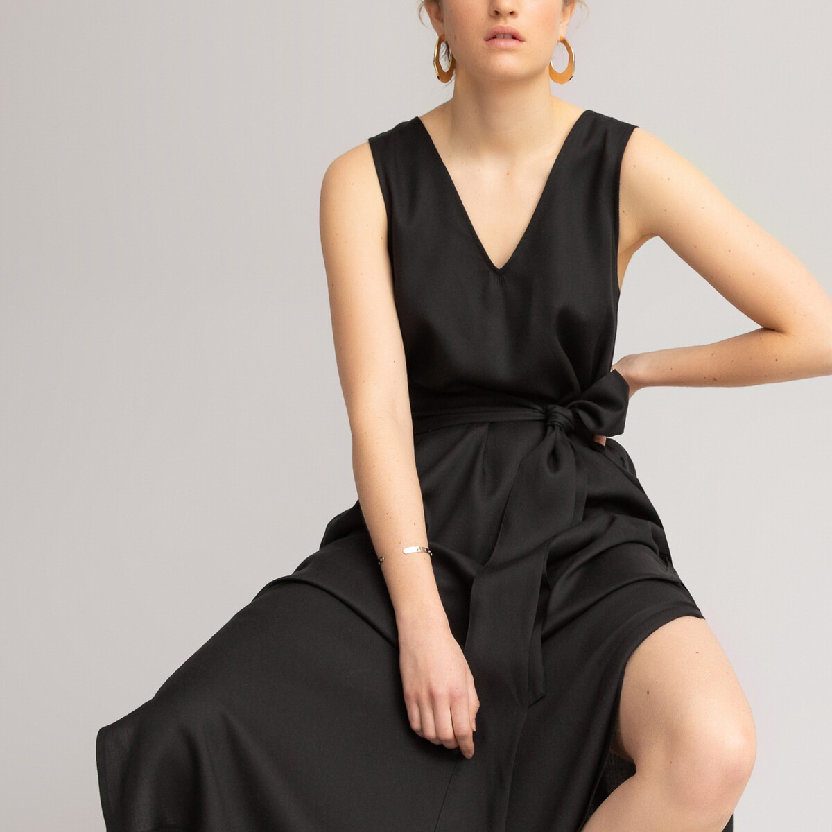 Платье LaRedoute Расклешенное из лиоцелла длинное без рукавов 48 (FR) - 54 (RUS) черный, размер 48 (FR) - 54 (RUS) Расклешенное из лиоцелла длинное без рукавов 48 (FR) - 54 (RUS) черный - фото 1