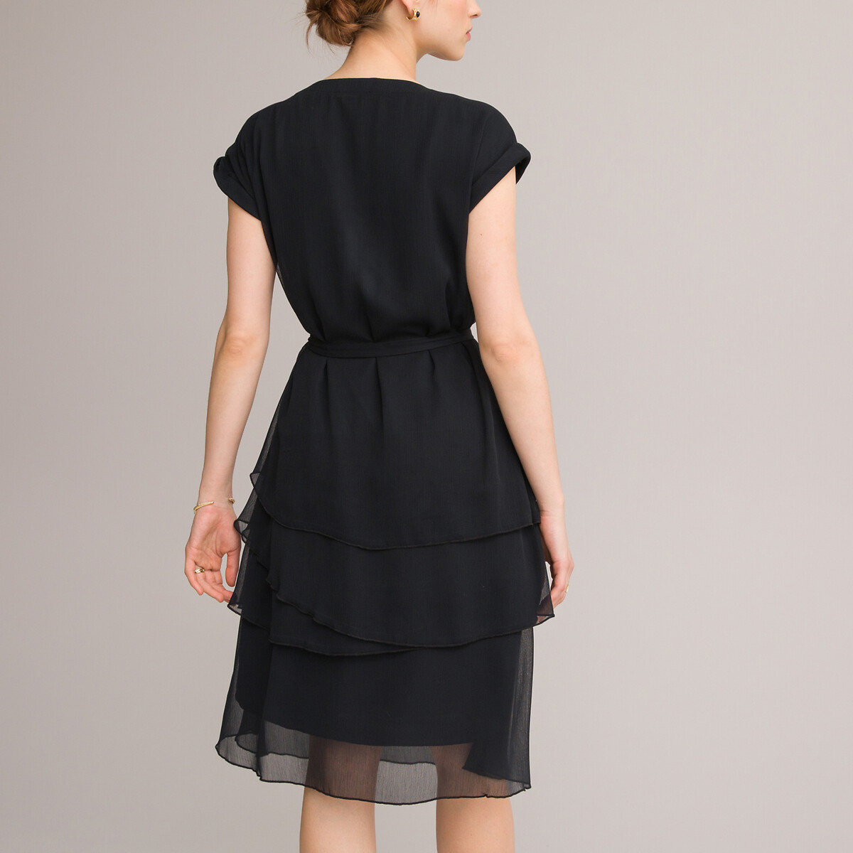 Платье ANNE WEYBURN Платье Расклешенное с воланами без рукавов 42 черный, размер 42 - фото 4