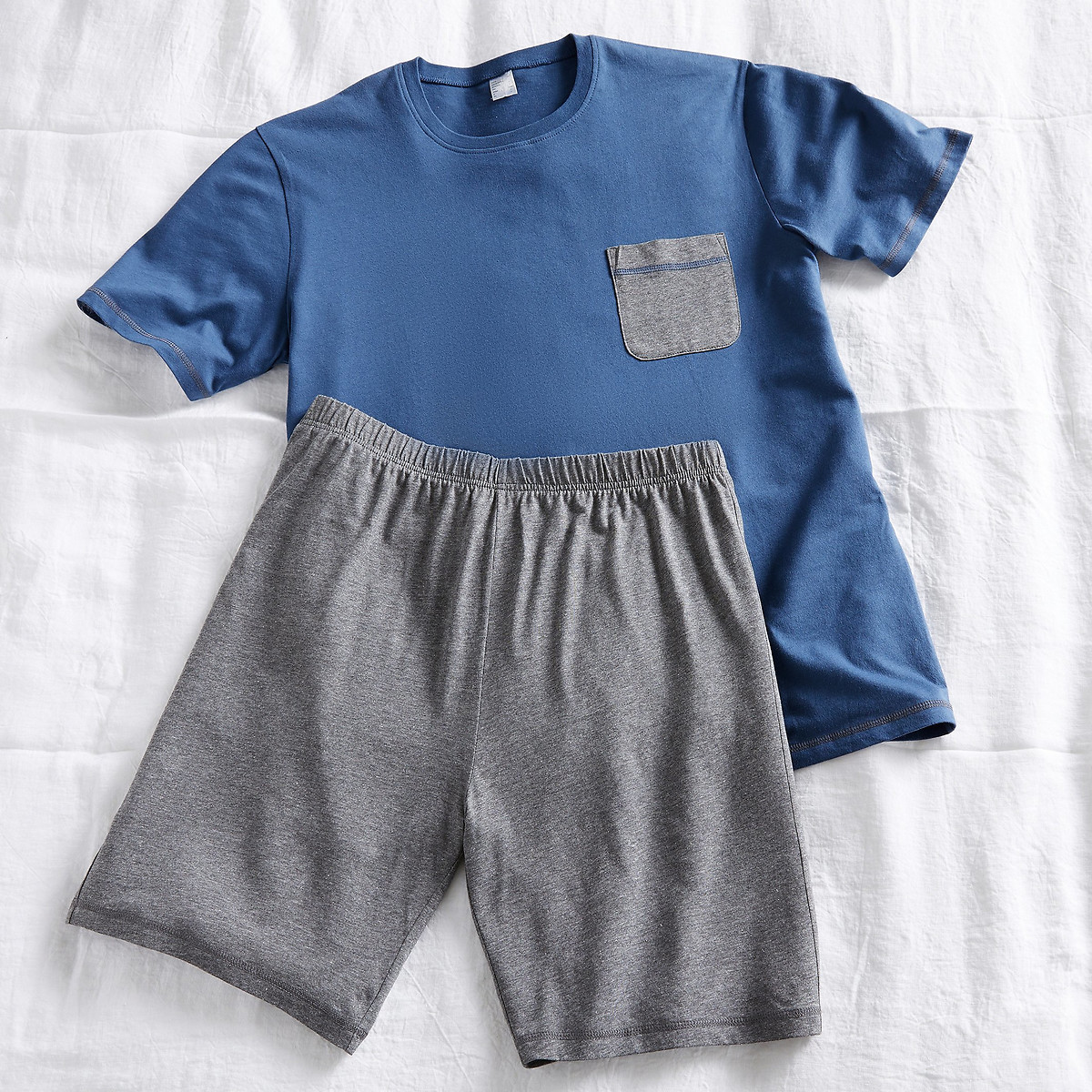 Пижама LaRedoute С шортами 3XL синий, размер 3XL - фото 3