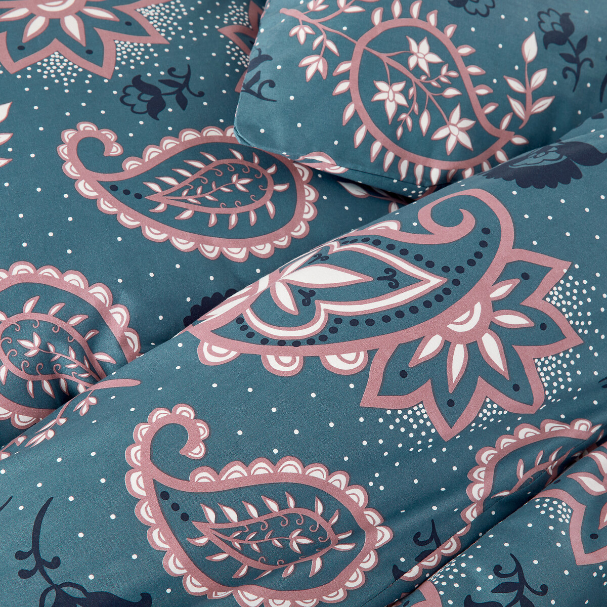 

Постельное LaRedoute, Зеленый, Постельное белье из хлопка Tamala 200 x 200 см зеленый