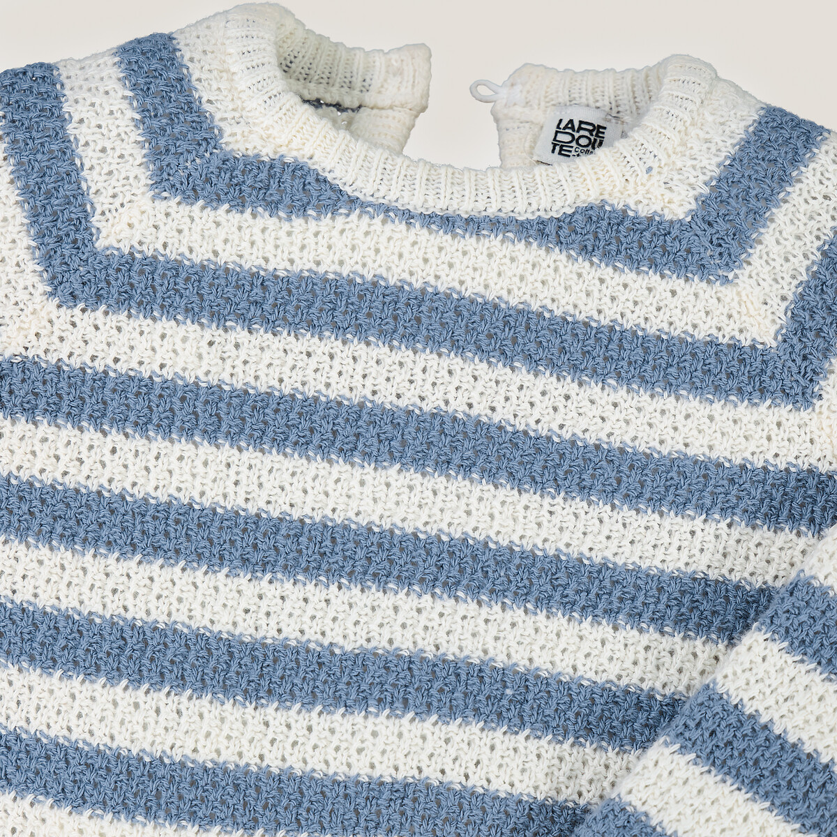 Пуловер с круглым вырезом из тонкого трикотажа в полоску с воланом  5 лет - 108 см бежевый LaRedoute, размер 5 лет - 108 см - фото 5