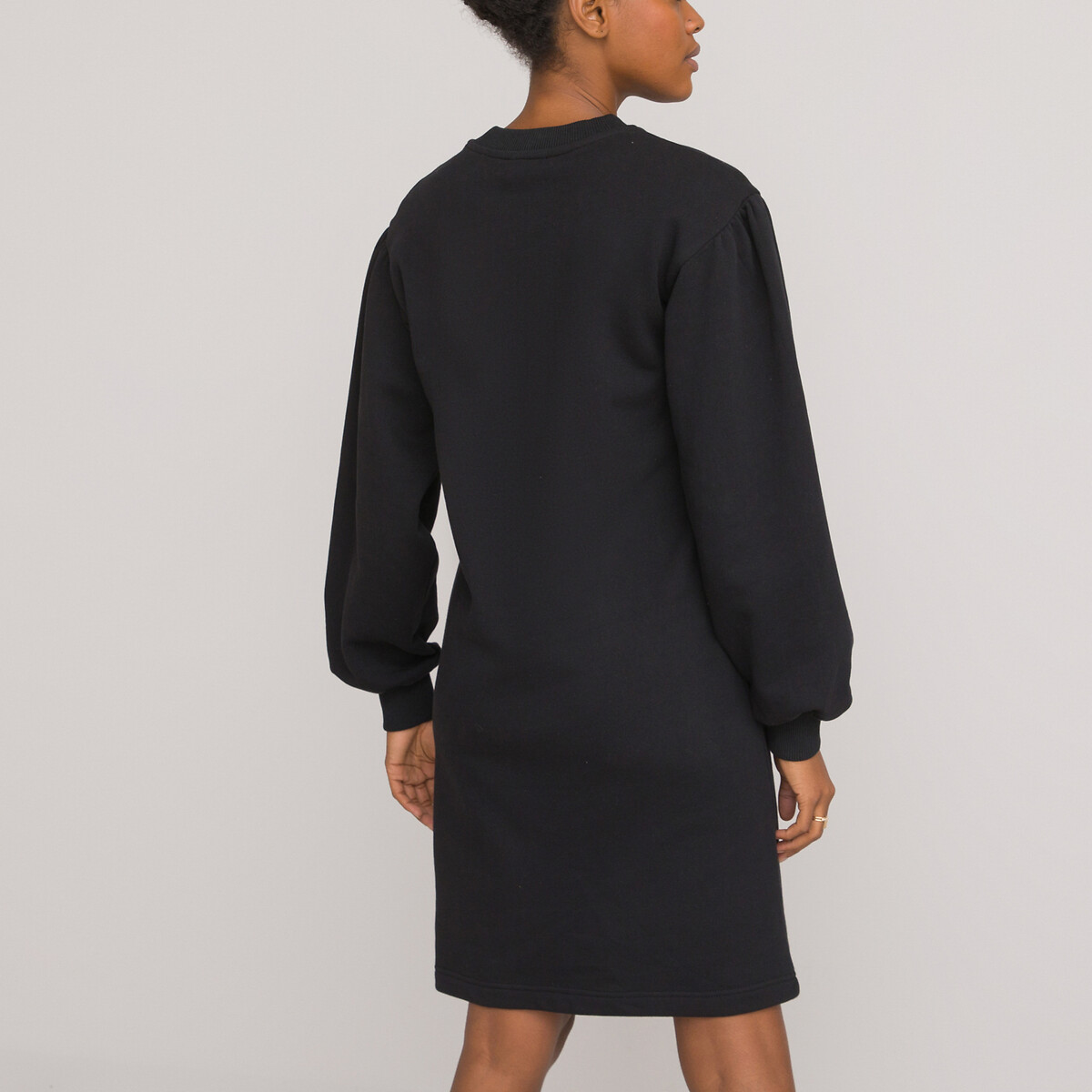 Платье LA REDOUTE COLLECTIONS С круглым вырезом длинные рукава XS черный, размер XS - фото 4