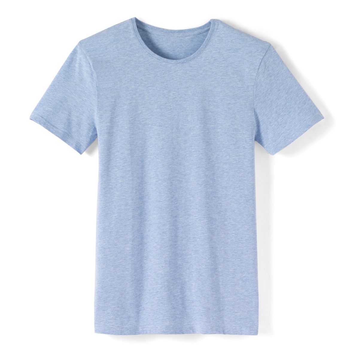 T-shirt col rond chiné pur coton