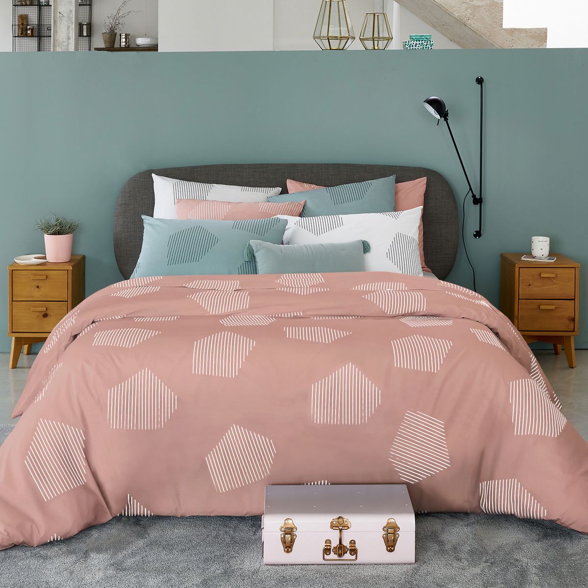 Housse de couette percale pur coton HEXA