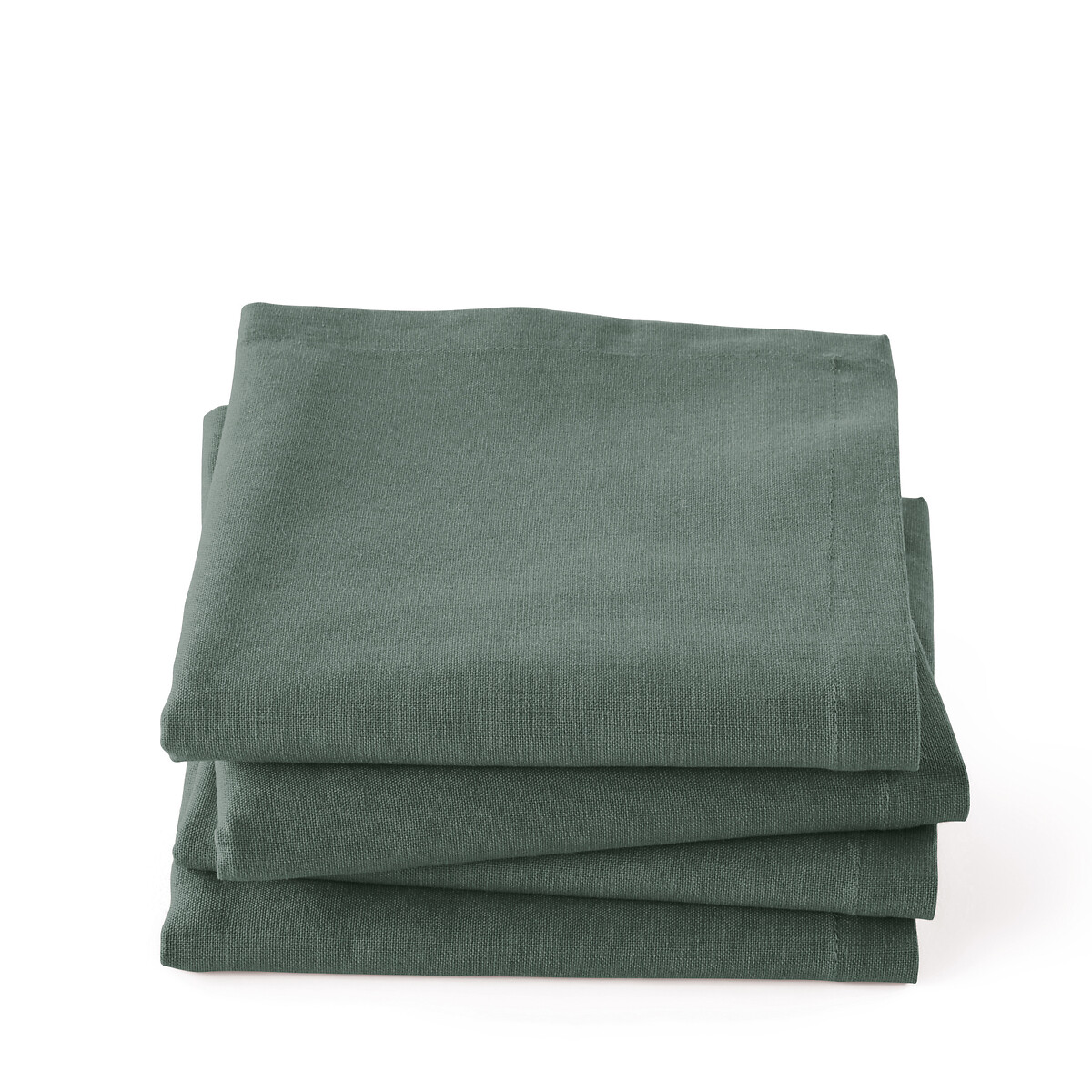 Набор из 4 столовых полотенец из хлопка и льна Border 45 x 45 см зеленый