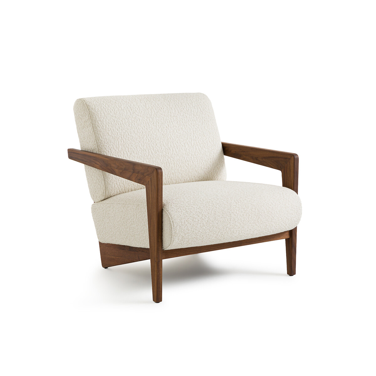 Кресло Из массива ореха и буклированной ткани Izag единый размер бежевый