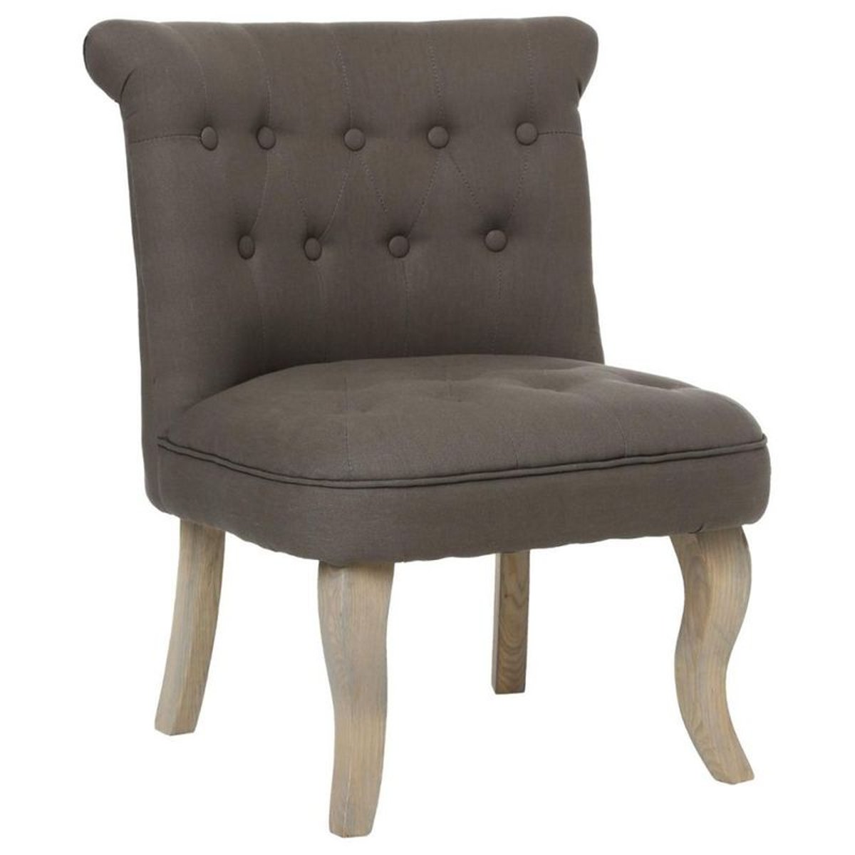 Fauteuil crapaud capitonné tissu gris foncé