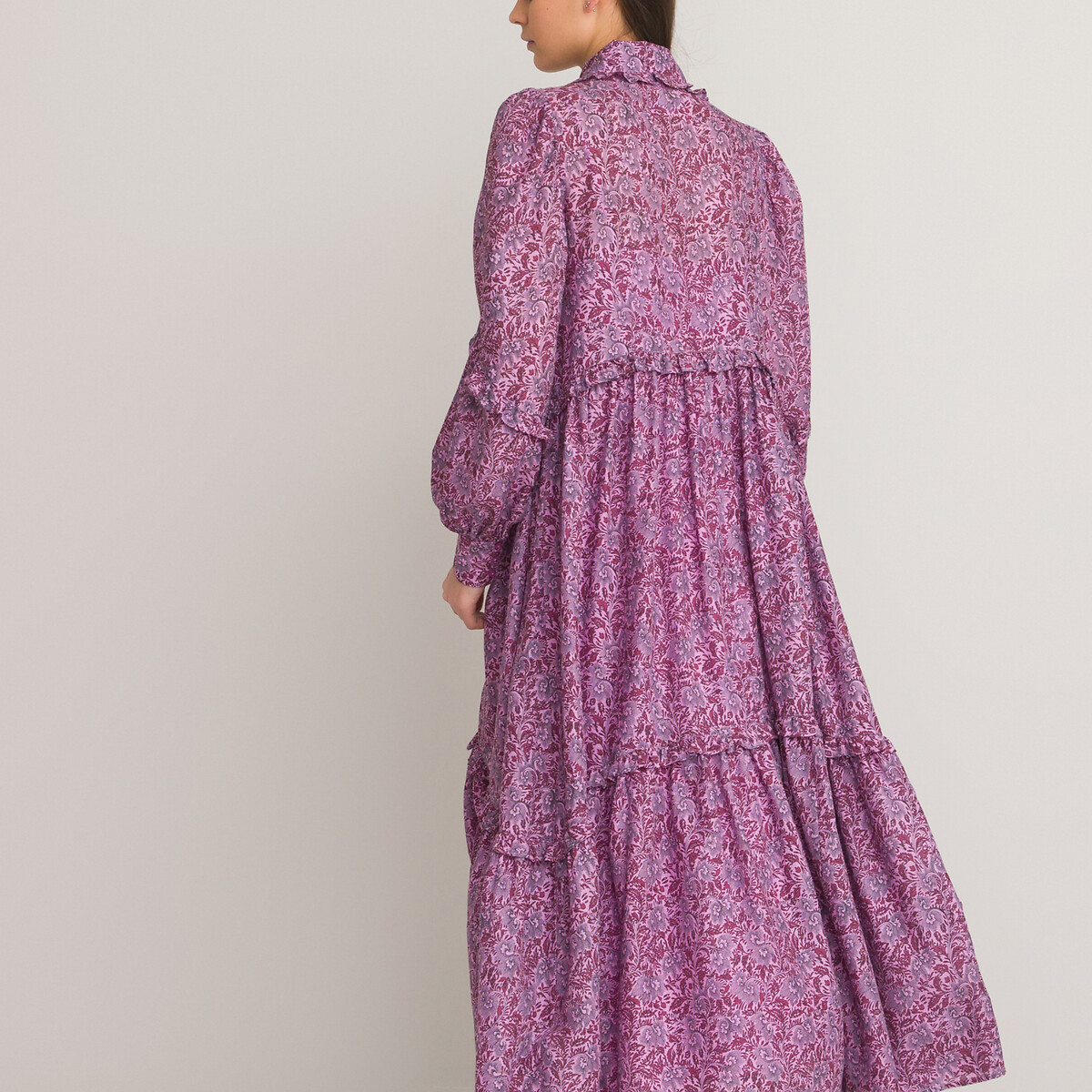 Длинное LA REDOUTE COLLECTIONS Платье с принтом и длинными рукавами 42 другие, размер 42 - фото 4
