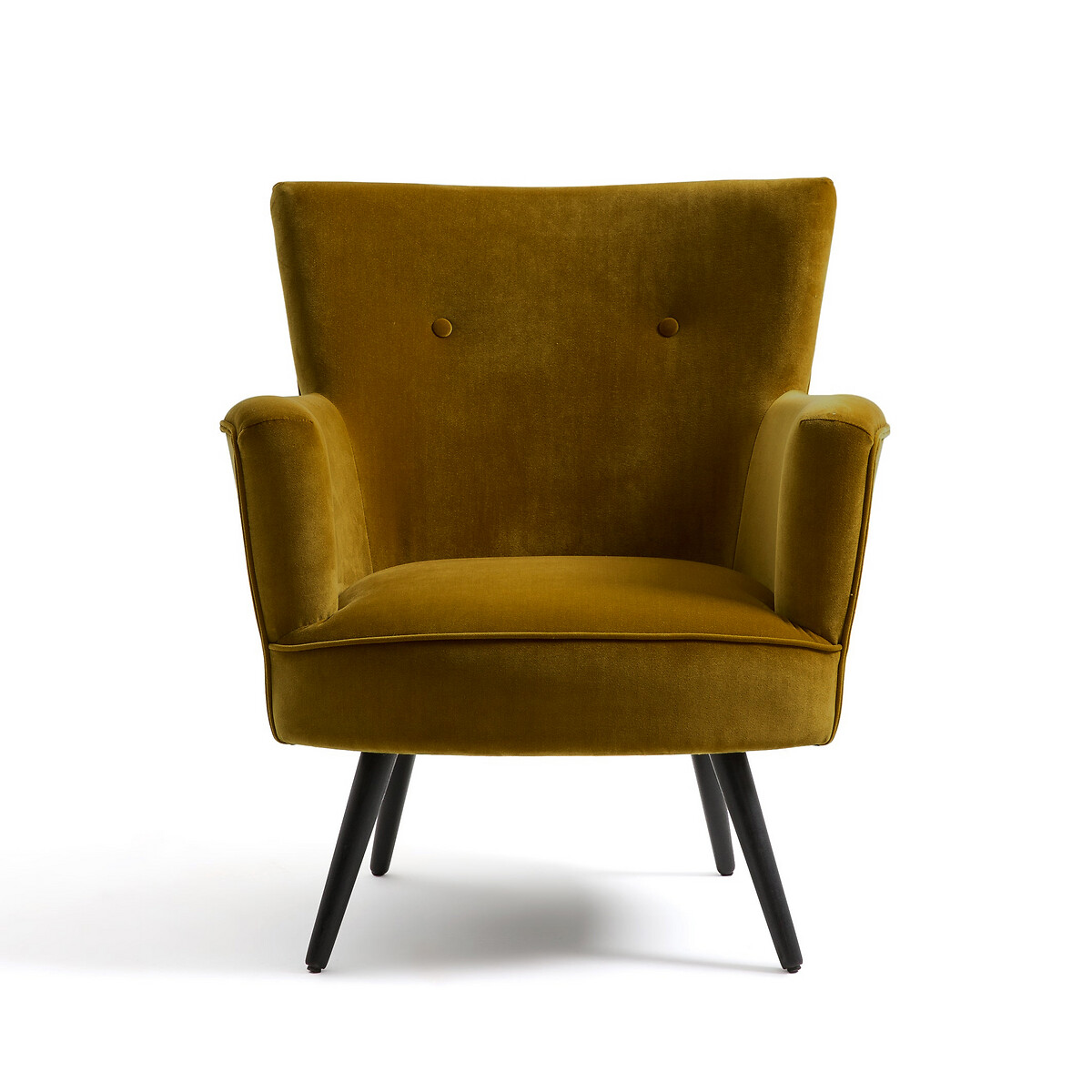Кресло La Redoute Велюровое William единый размер желтый - фото 1