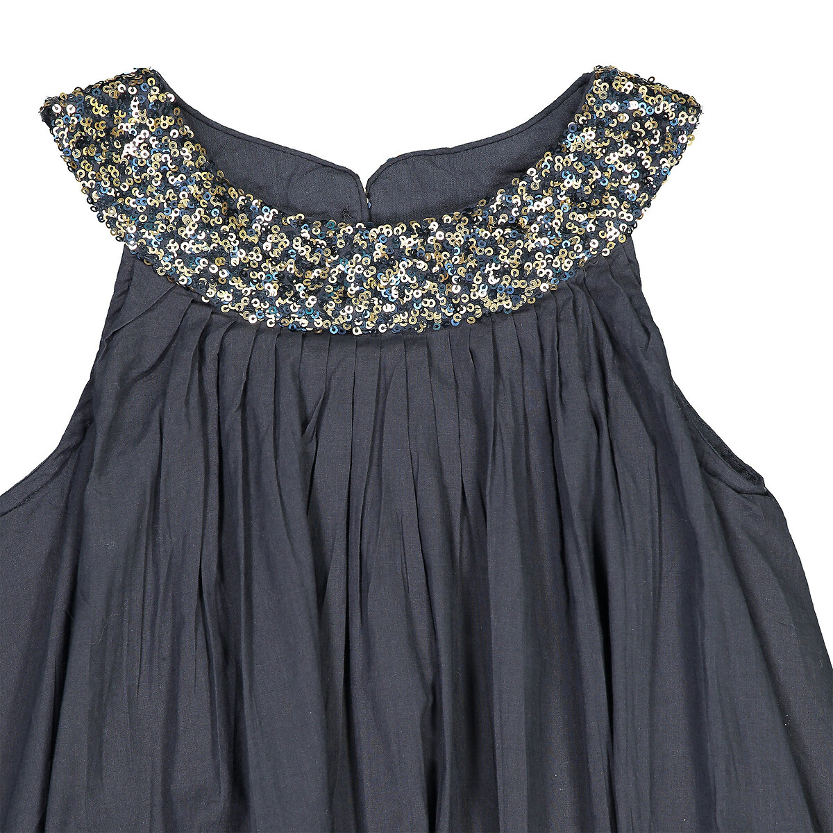 Платье La Redoute С блестками на вырезе  4 года - 102 см синий, размер 4 года - 102 см - фото 3