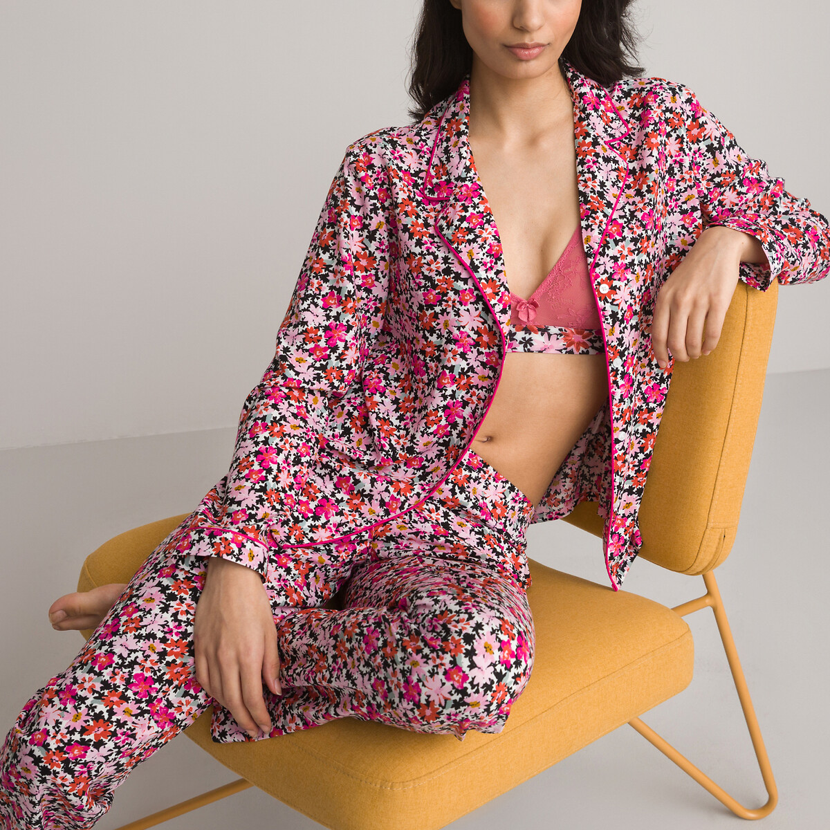 Пижама с цветочным принтом 38 (FR) - 44 (RUS) разноцветный пижама с цветочным принтом из сатина 50 fr 56 rus разноцветный