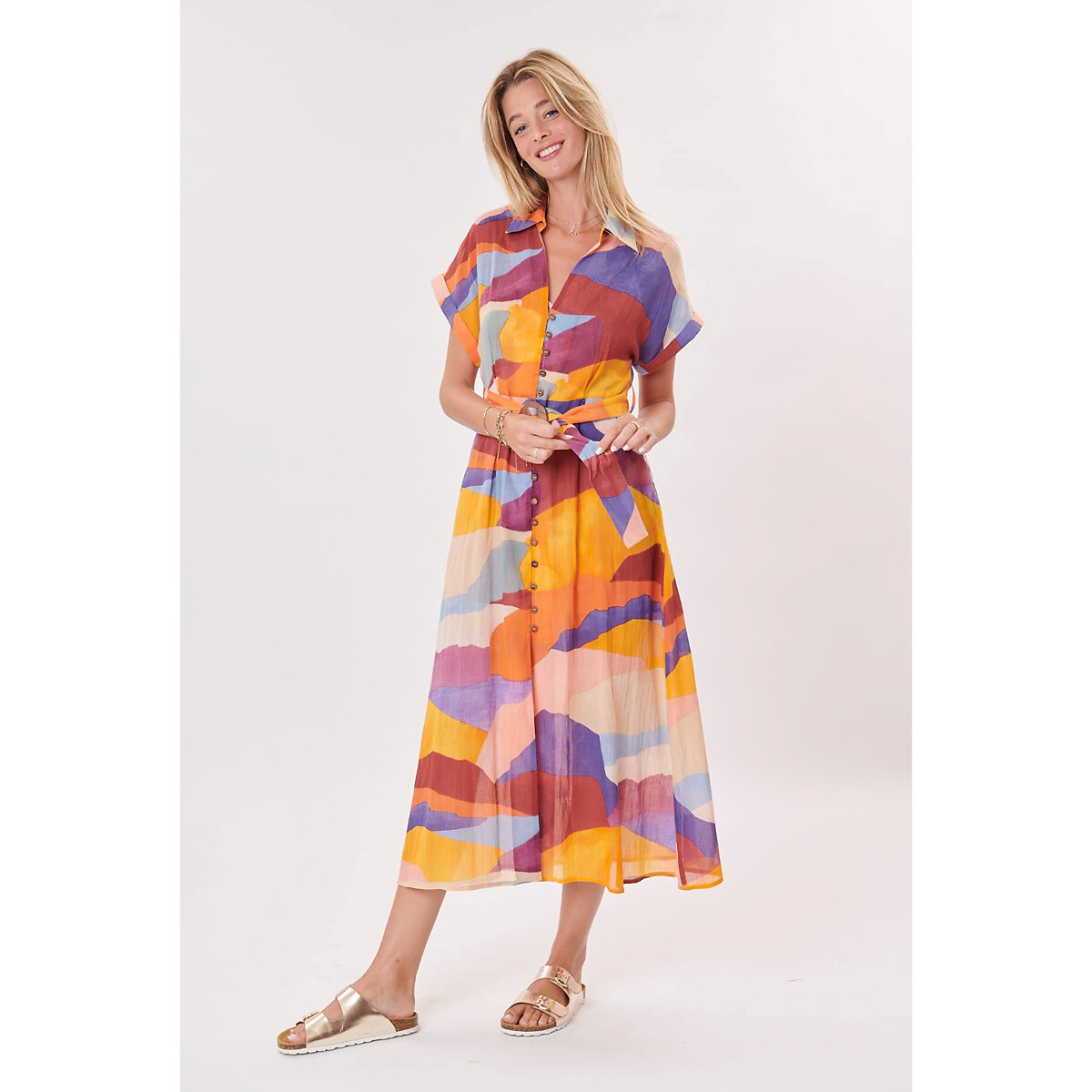 Платье Tourisme на пуговицах  XL разноцветный LaRedoute, размер XL