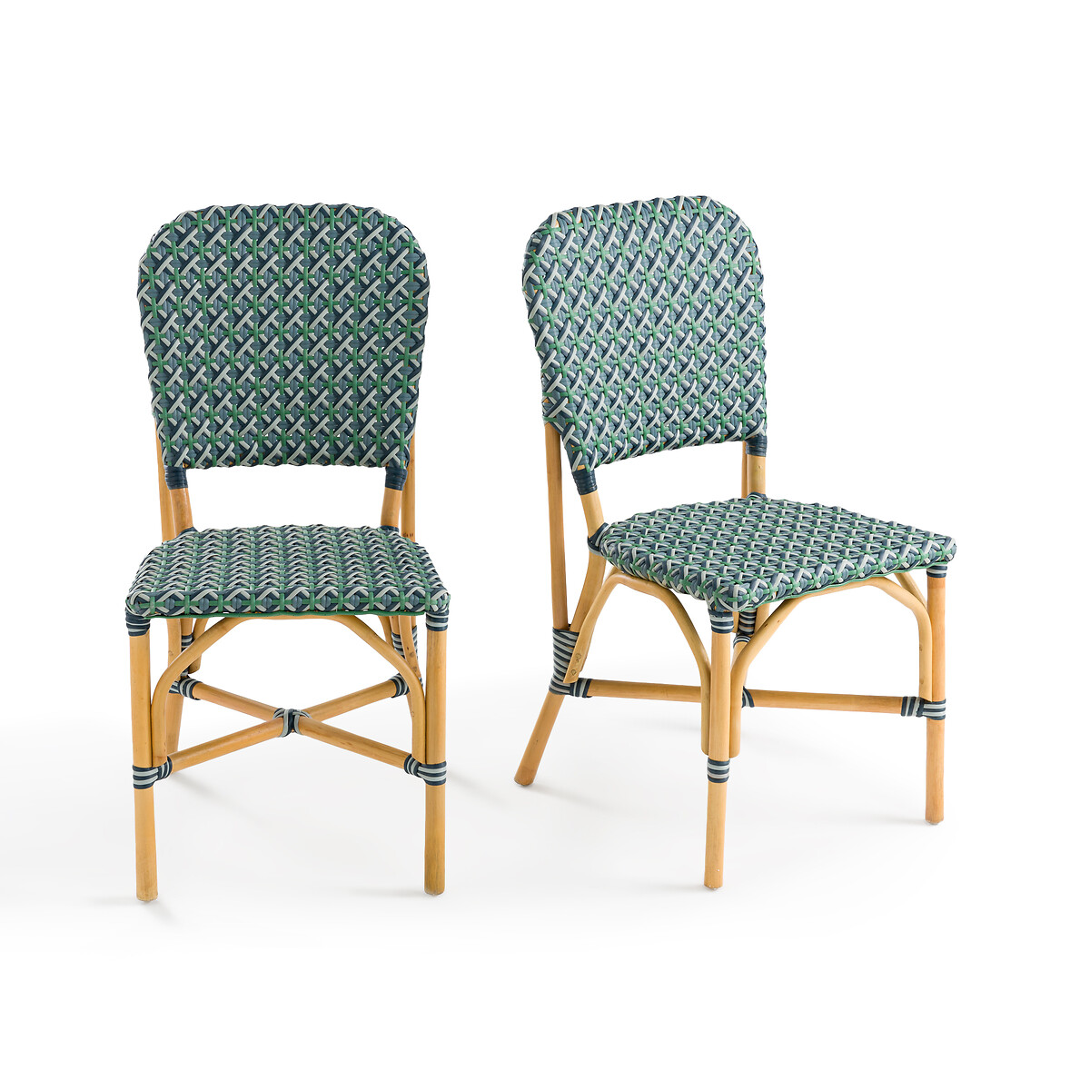 цена Комплект из 2 плетеных стульев из ротанга Musette единый размер синий