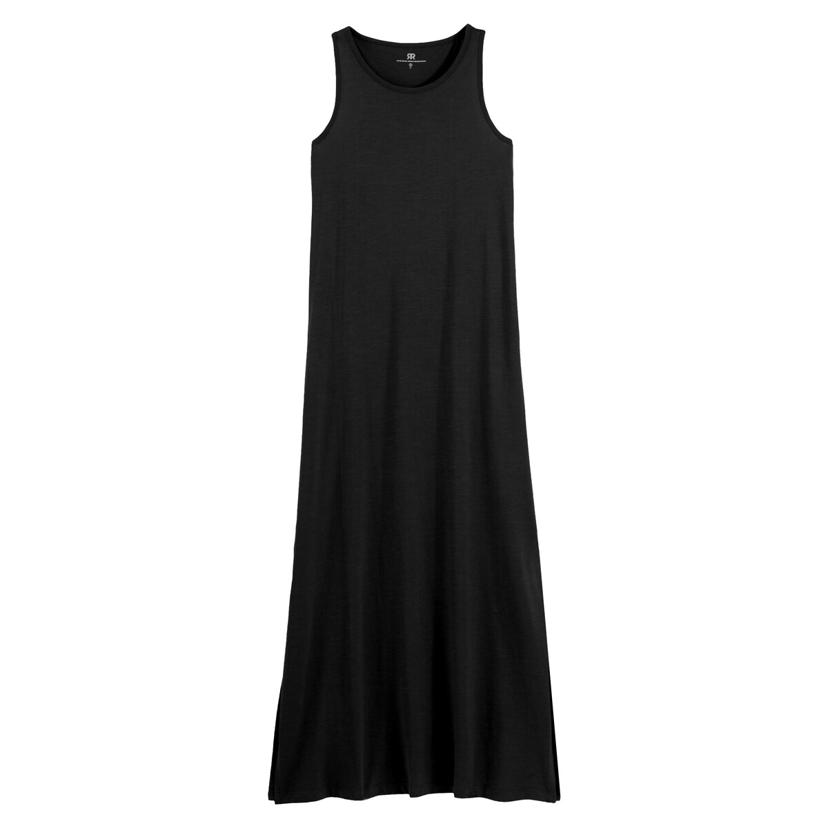 Платье LaRedoute Без рукавов макси из трикотажа 100 хлопок S черный, размер S - фото 5
