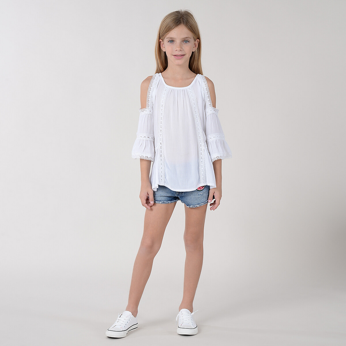 

Блузка LaRedoute, Белый, Широкая открытые плечи 4-14 лет 12/14 лет - 150/156 см белый