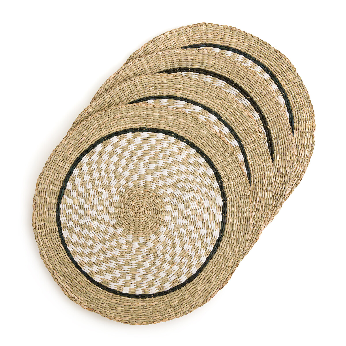 Комплект из четырех плетеных круглых подложек под столовые приборы Malni единый размер бежевый 