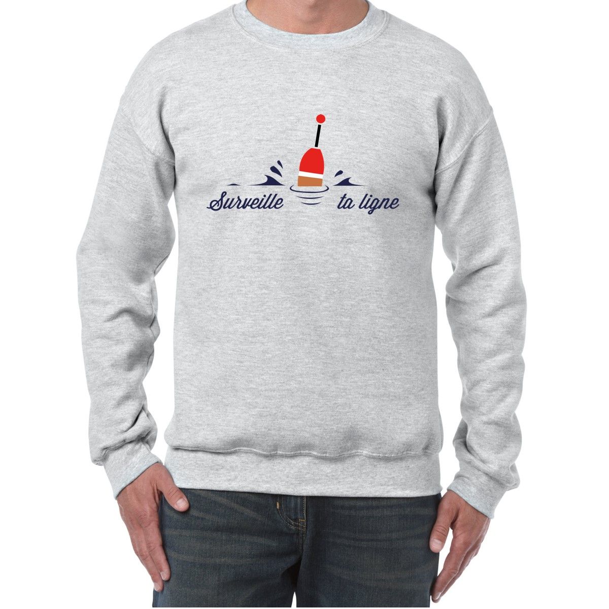 Sweat Col Rond Imprime Surveille ta ligne