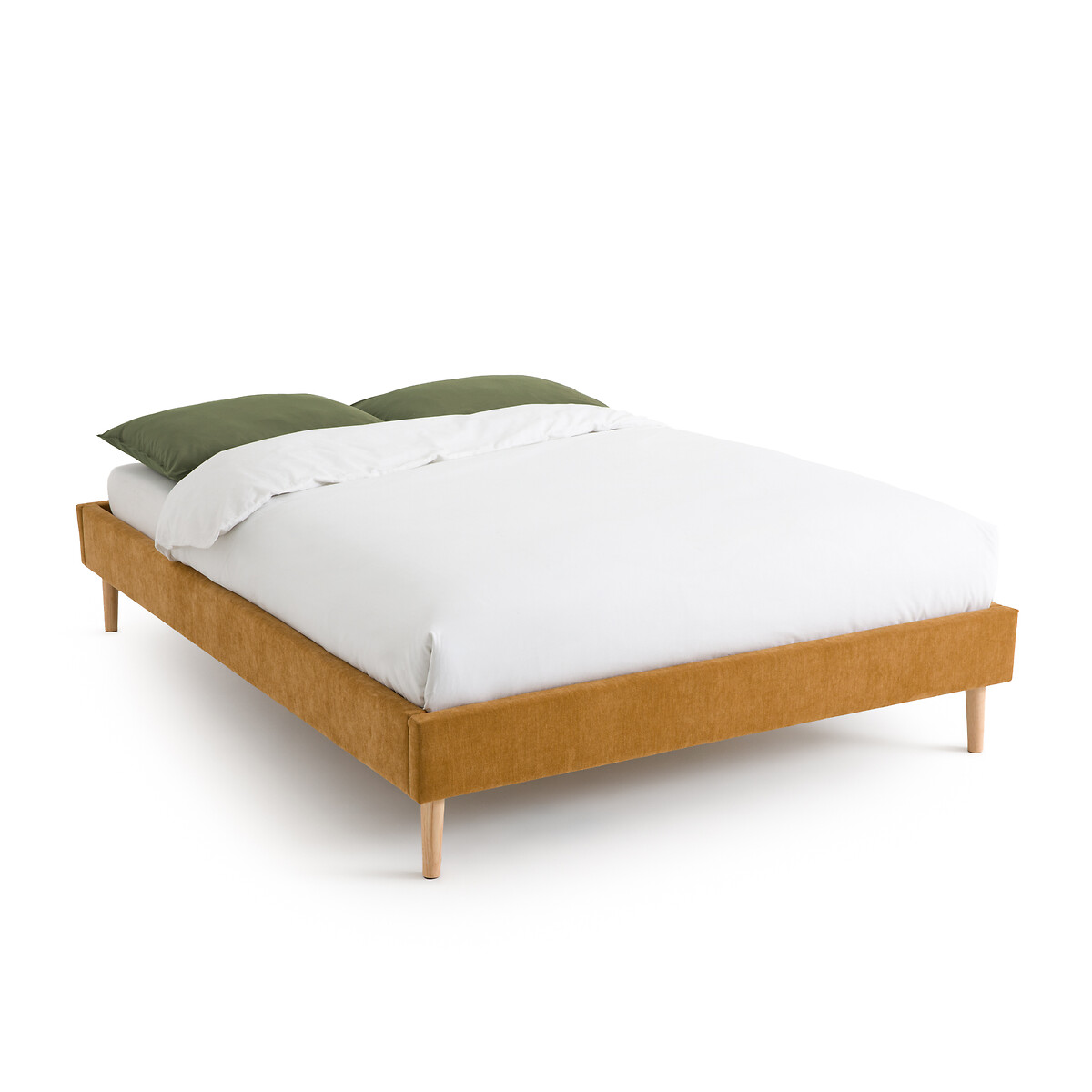 Кровать с кроватным основанием Mijo  140 x 190 см желтый LaRedoute, размер 140 x 190 см