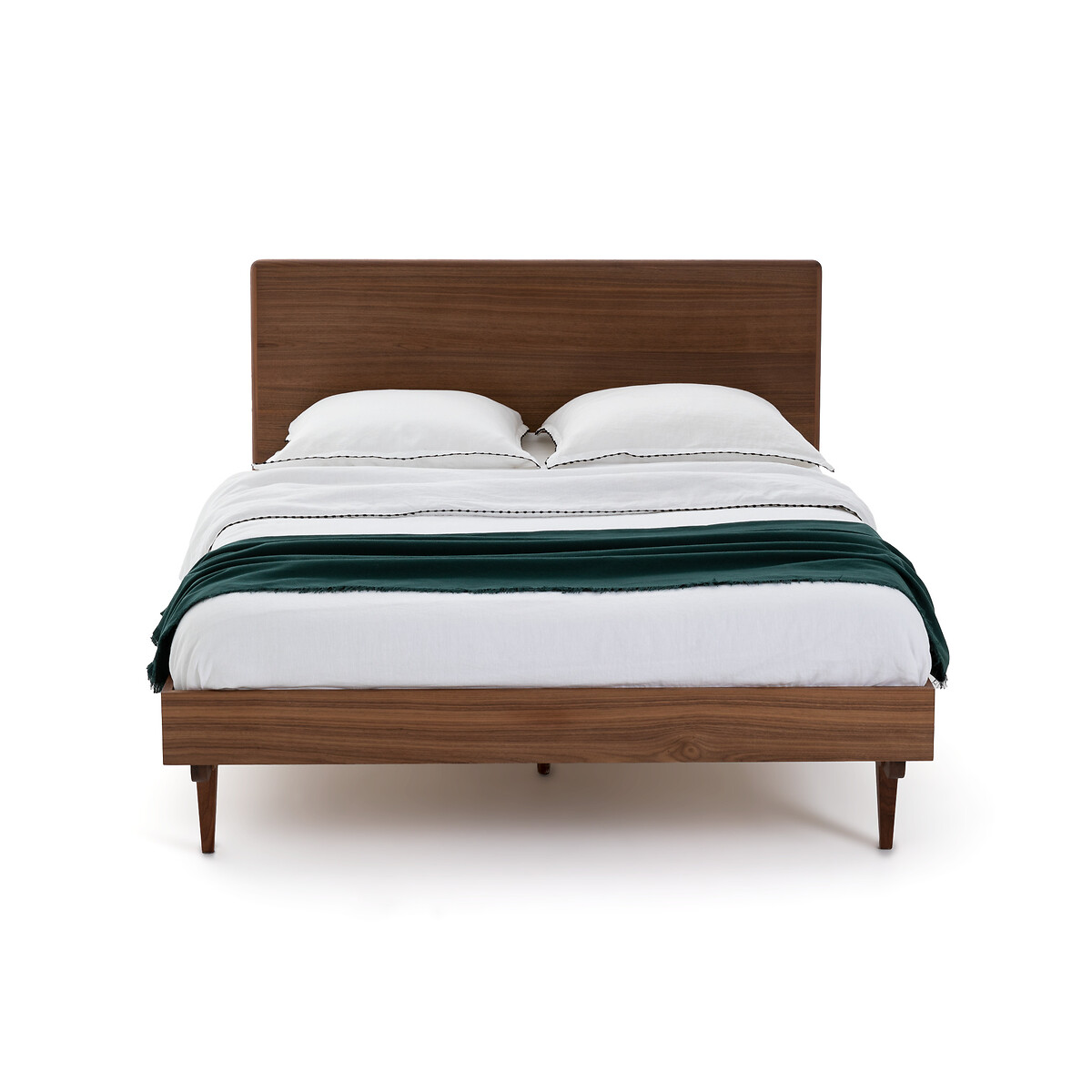 Кровать LA REDOUTE INTERIEURS В винтажном стиле из орехового дерева с кроватным основанием Dalqui 160 x 200 см каштановый, размер 160 x 200 см - фото 2
