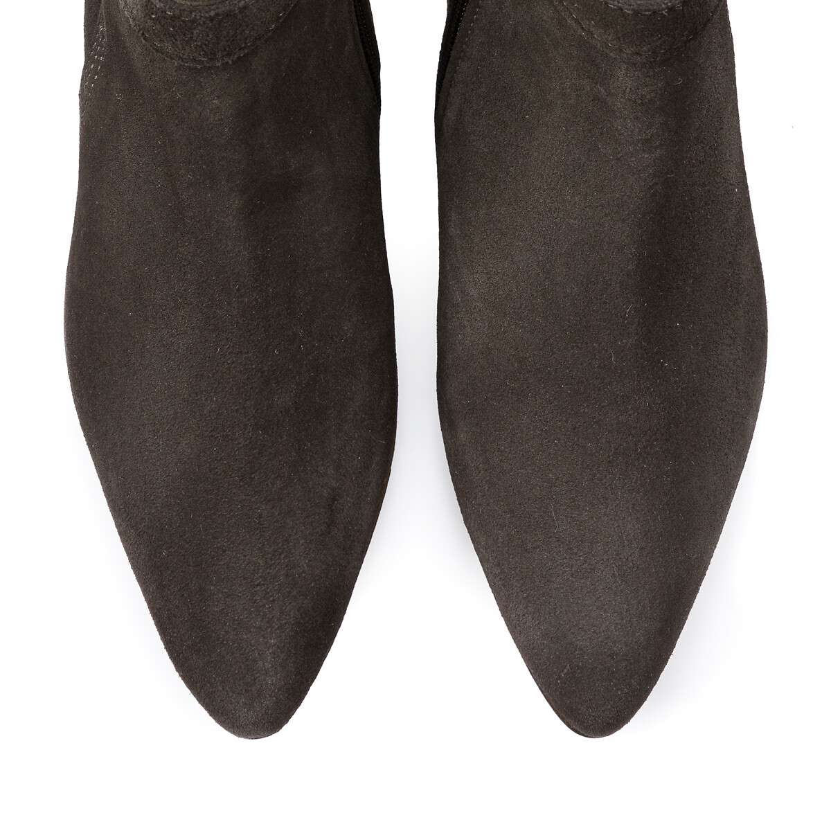 Ботинки LaRedoute Замшевые CEGAU на скошенном каблуке 37 серый, размер 37 - фото 3