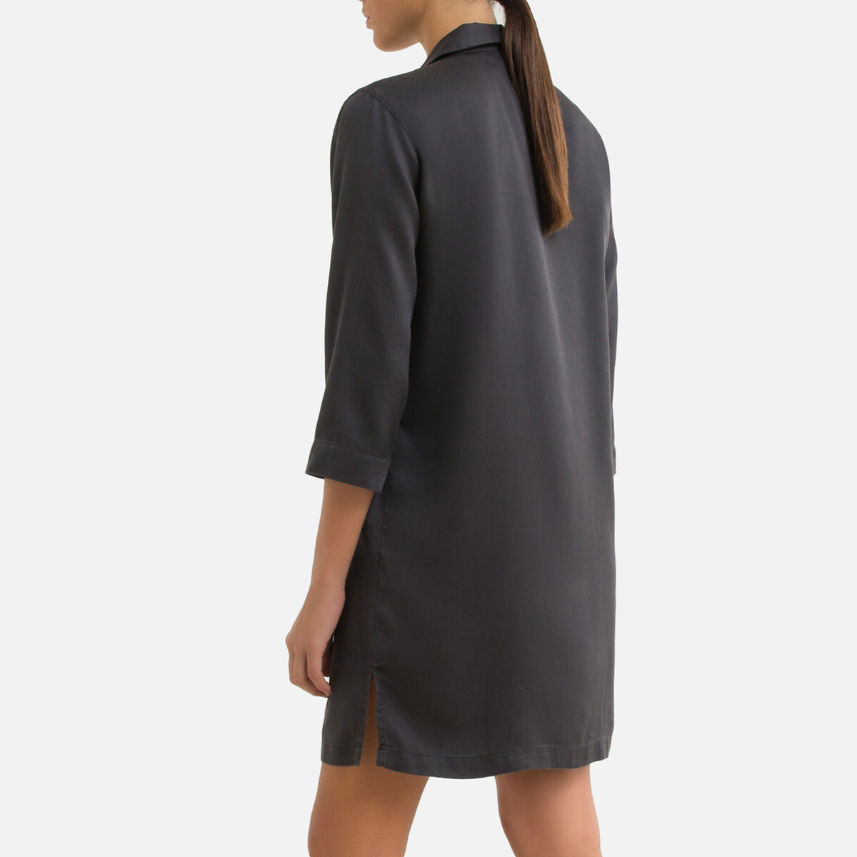 Платье-рубашка LaRedoute Рукава 34 42 черный, размер 42 - фото 4