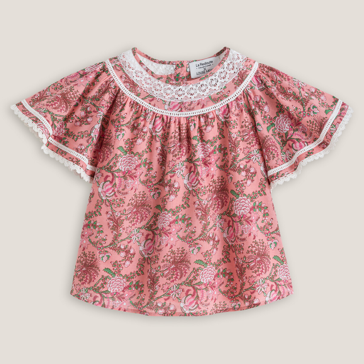 Блузка LOUISE MISHA X LA REDOUTE COLLECTIONS С коротким рукавом с принтом 3-14 лет 12 лет -150 см розовый, размер 12