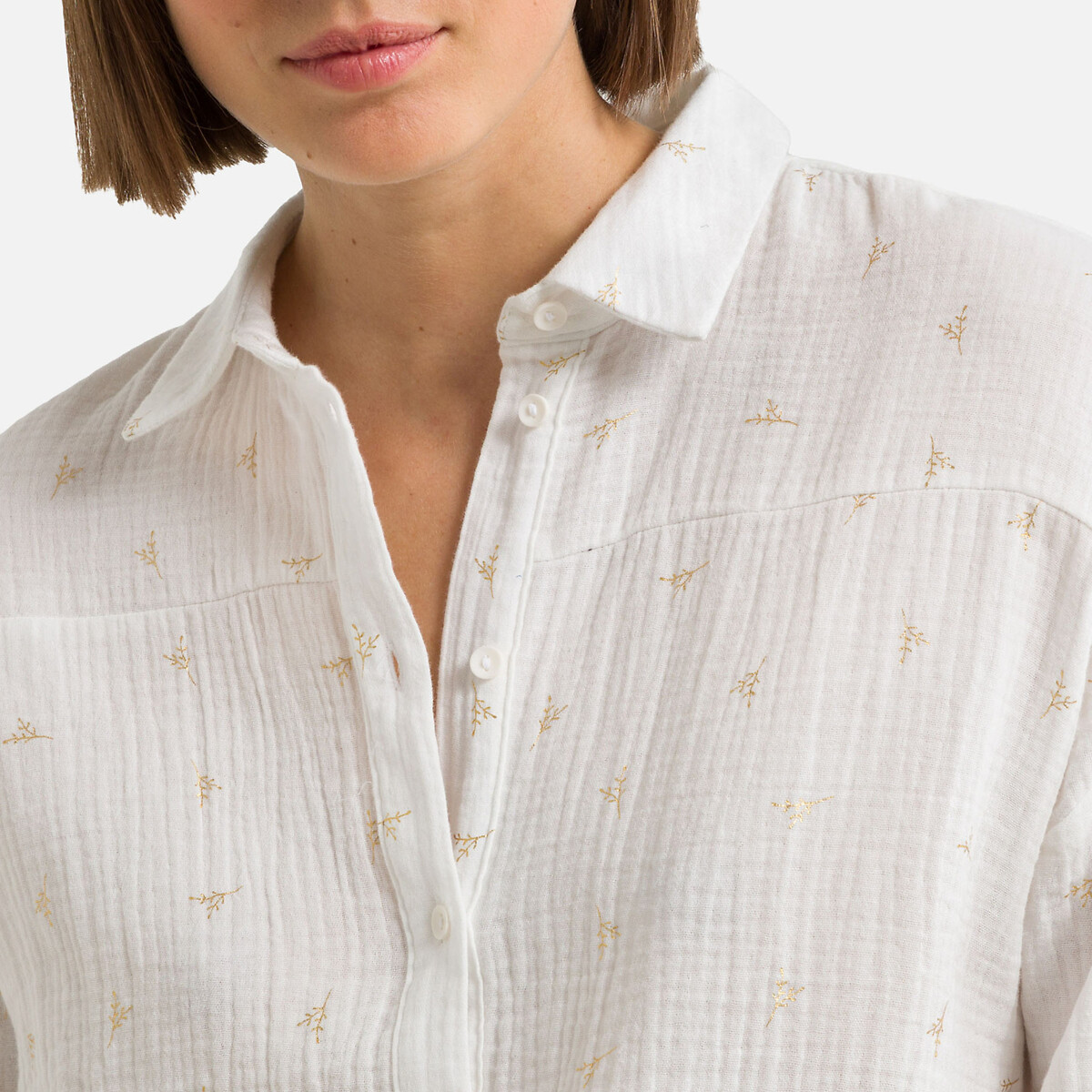 Блузка С вышивкой M белый LaRedoute, размер M - фото 3