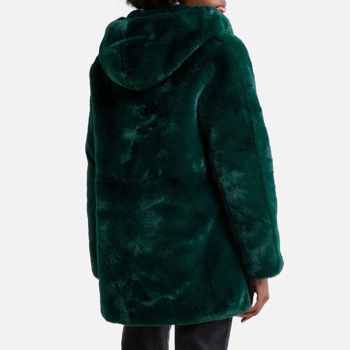 Пальто La Redoute Из искусственного меха с капюшоном M зеленый, размер M - фото 4