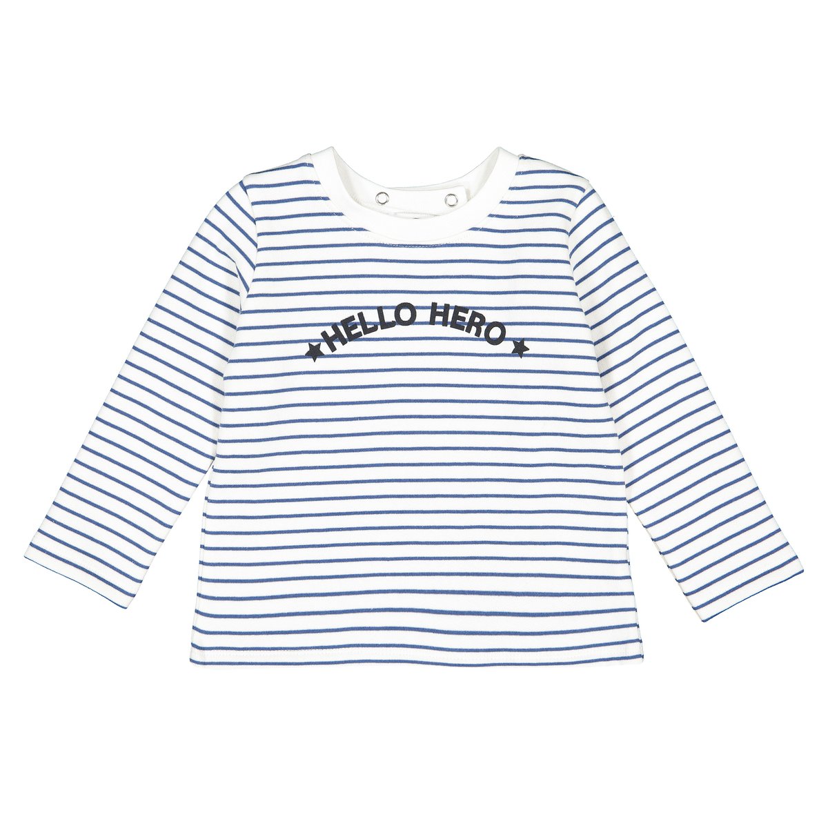 Sweat às riscas + mensagem, molas de pressão atrás, prematuro-2 anos