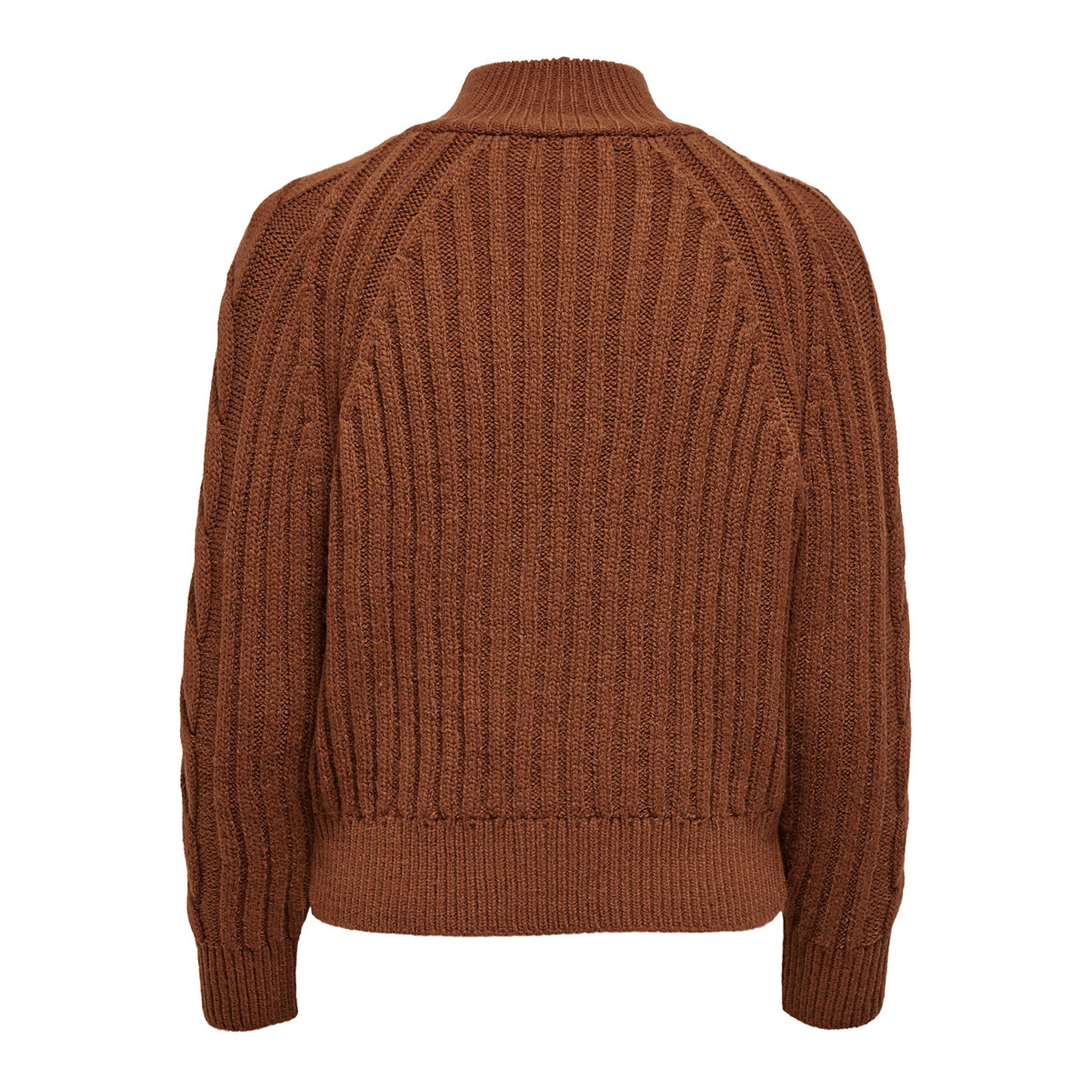 Пуловер LaRedoute Из плотного трикотажа воротник-стойка M каштановый, размер M - фото 2