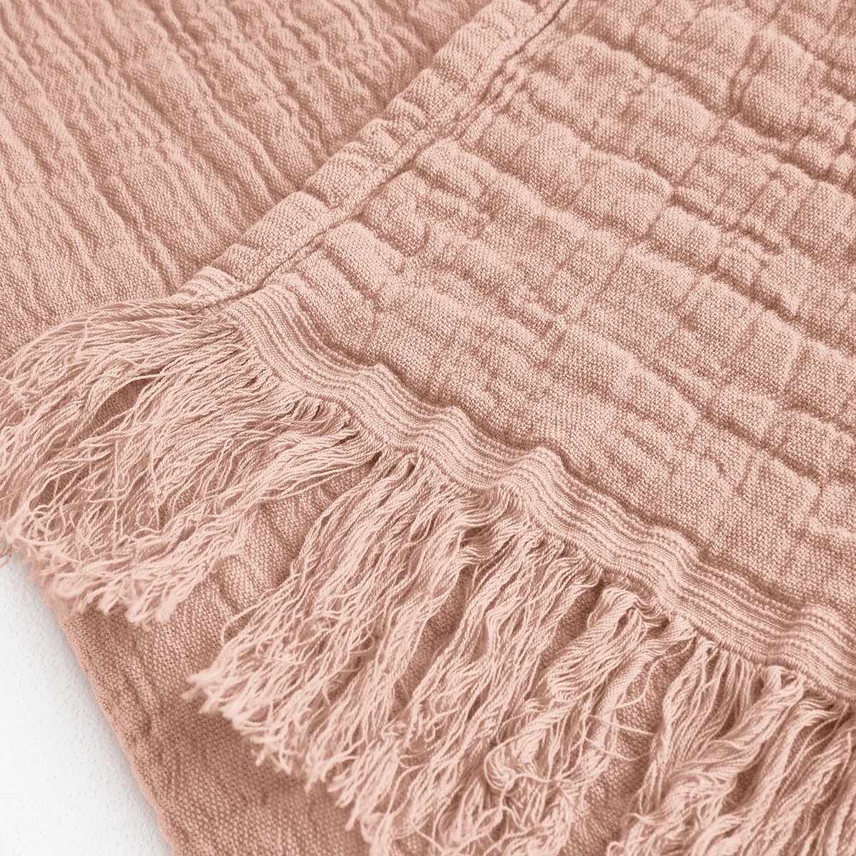 Плед La Redoute Из хлопковой газовой ткани Aska 180 x 230 см розовый, размер 180 x 230 см - фото 2