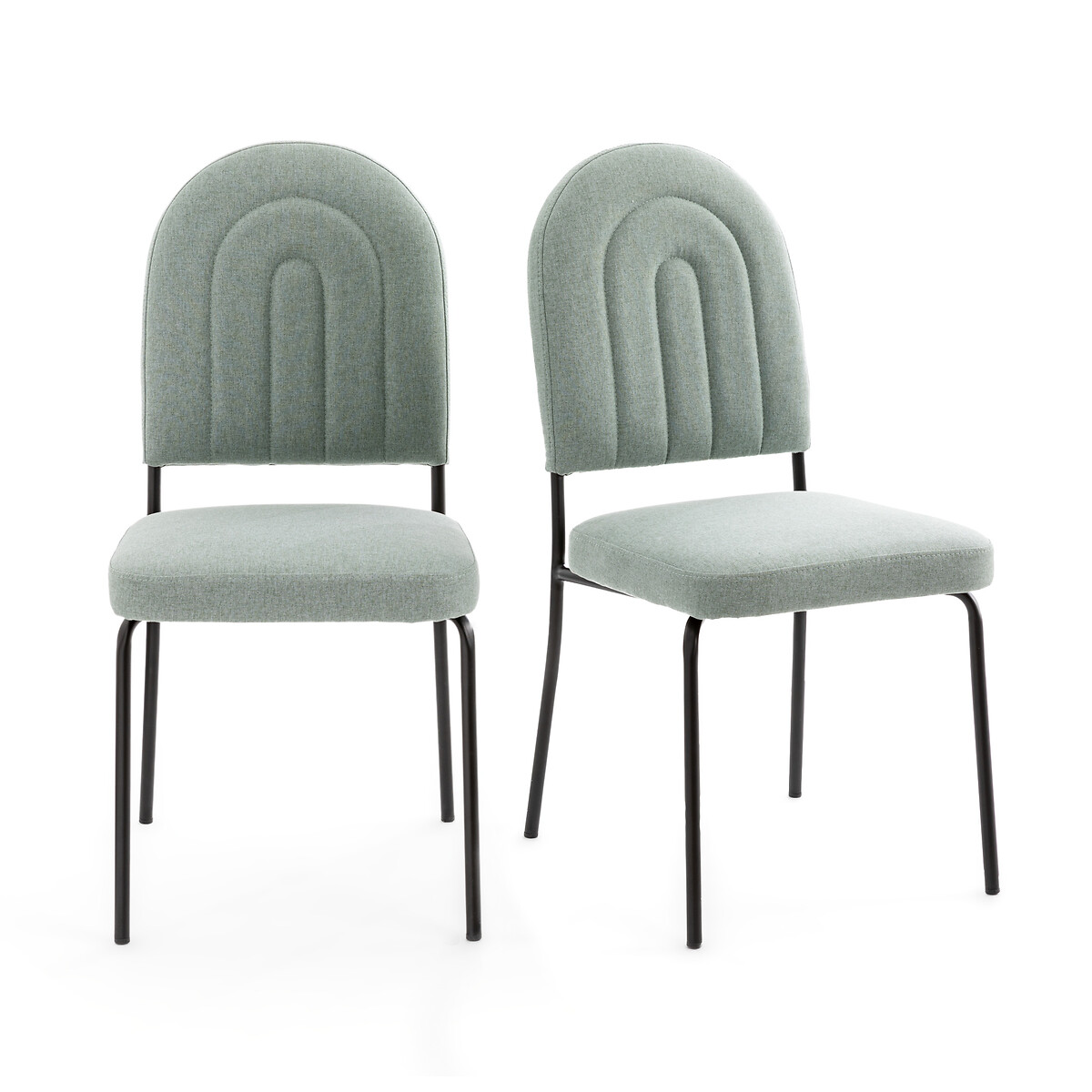 Комплект из 2 стульев из Текстурной ткани Rainbow единый размер зеленый