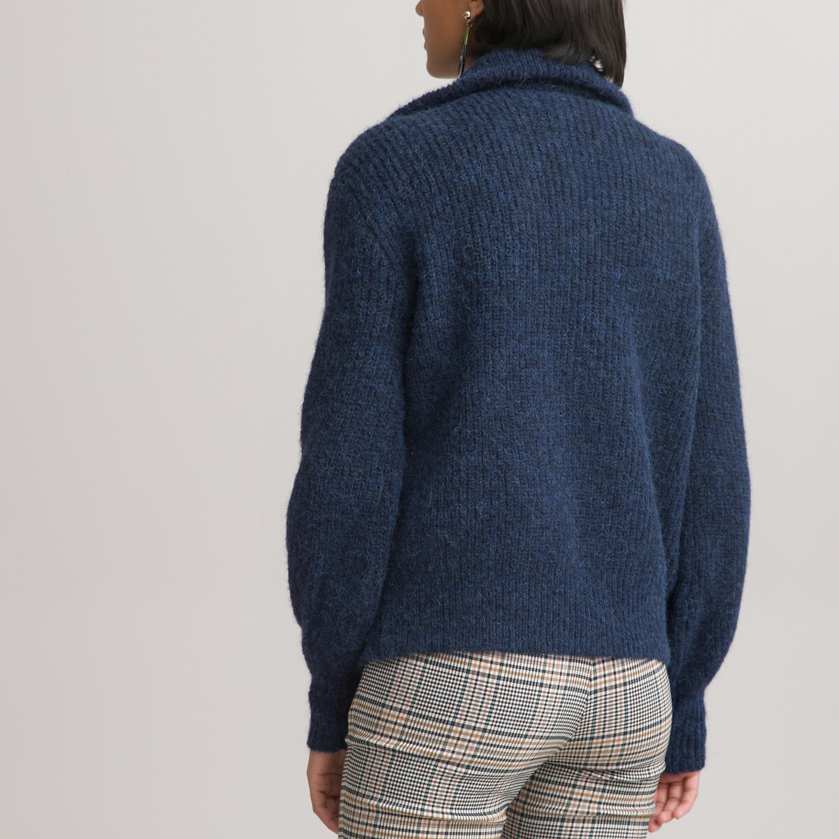 Пуловер LaRedoute С воротником-стойкой из смешанной альпаки M синий, размер M - фото 4