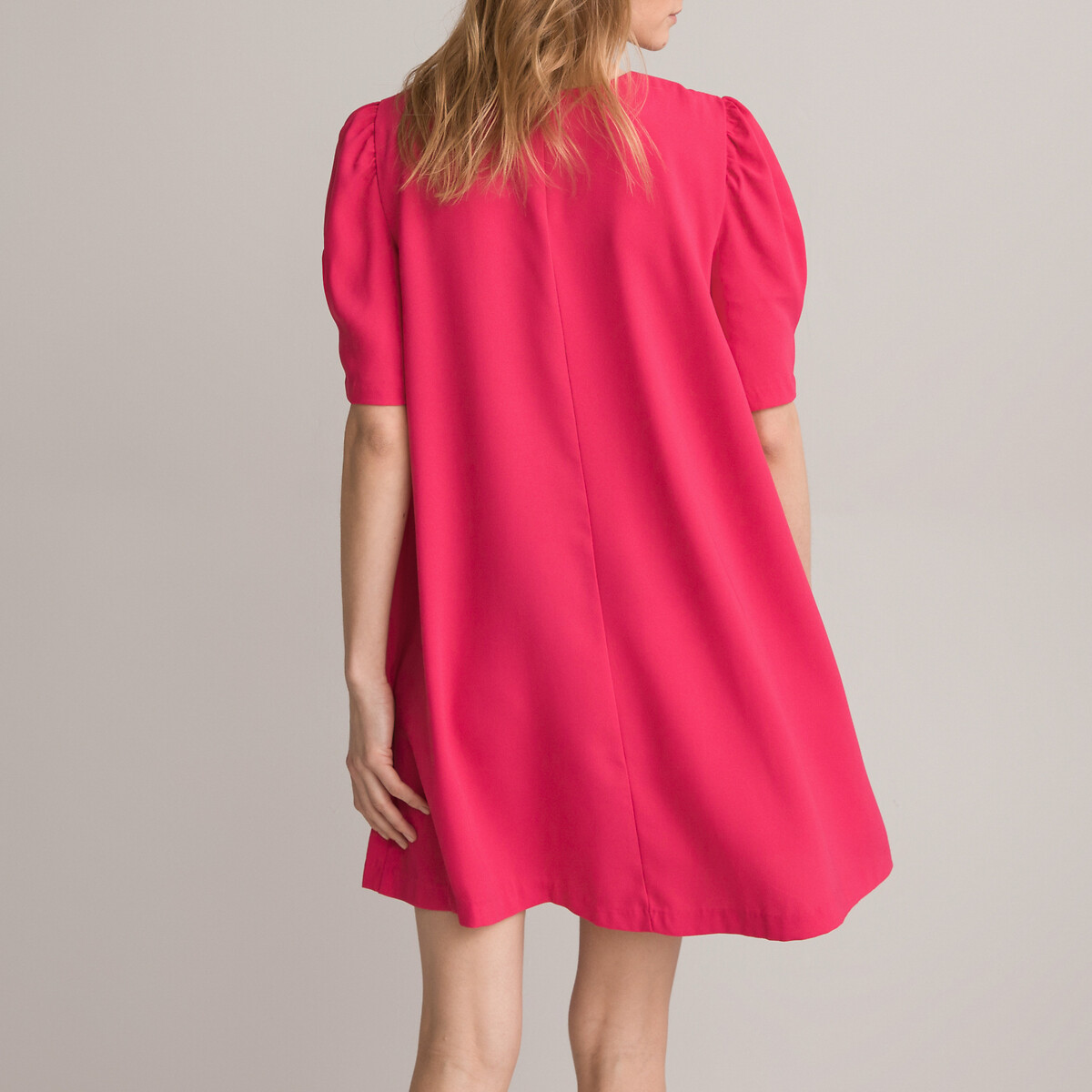 Платье Короткое с V-образным вырезом короткие рукава 42 розовый LaRedoute, размер 42 - фото 4