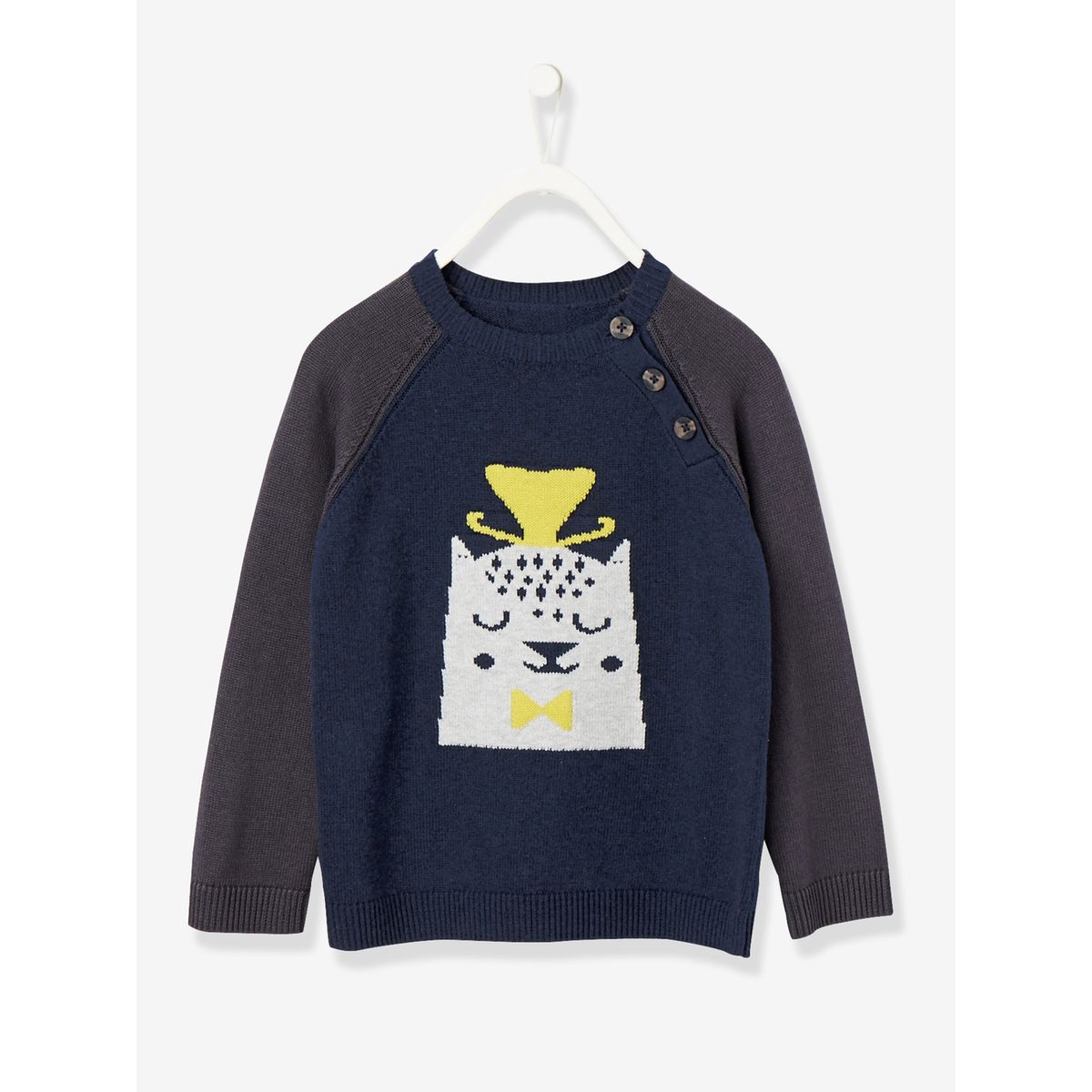 Pull fantaisie garçon en jersey