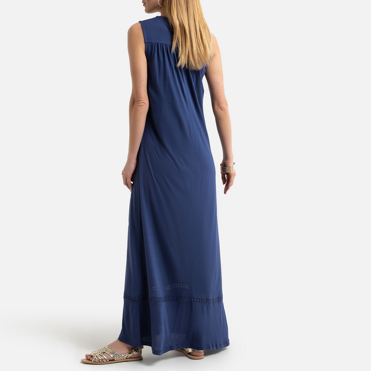 Платье LaRedoute Длинное прямое без рукавов из джерси 38 (FR) - 44 (RUS) синий, размер 38 (FR) - 44 (RUS) Длинное прямое без рукавов из джерси 38 (FR) - 44 (RUS) синий - фото 4