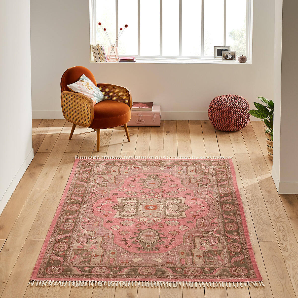 Ковер в винтажном стиле из хлопка Floris  120 x 170 см разноцветный