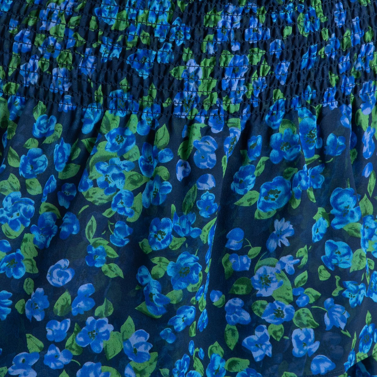 Юбка LaRedoute Из шелкового муслина с рисунком 1(S) синий, размер 1(S) Из шелкового муслина с рисунком 1(S) синий - фото 4