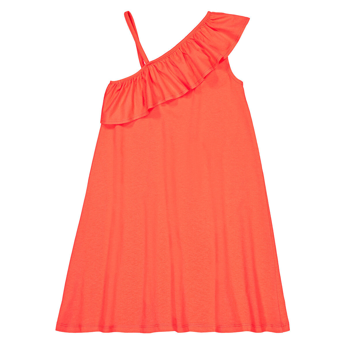 Платье LaRedoute С воланом из биохлопка 3-12 лет 5 лет - 108 см оранжевый, размер 5 лет - 108 см - фото 4