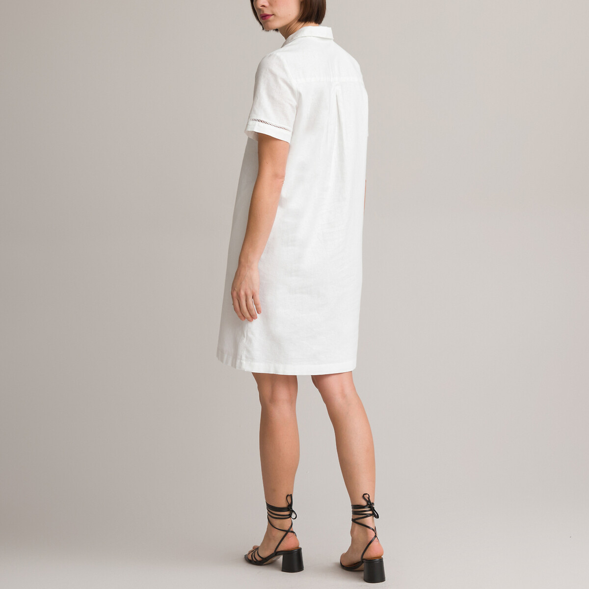 Платье-миди Прямое с короткими рукавами 56 белый LaRedoute, размер 56 - фото 4