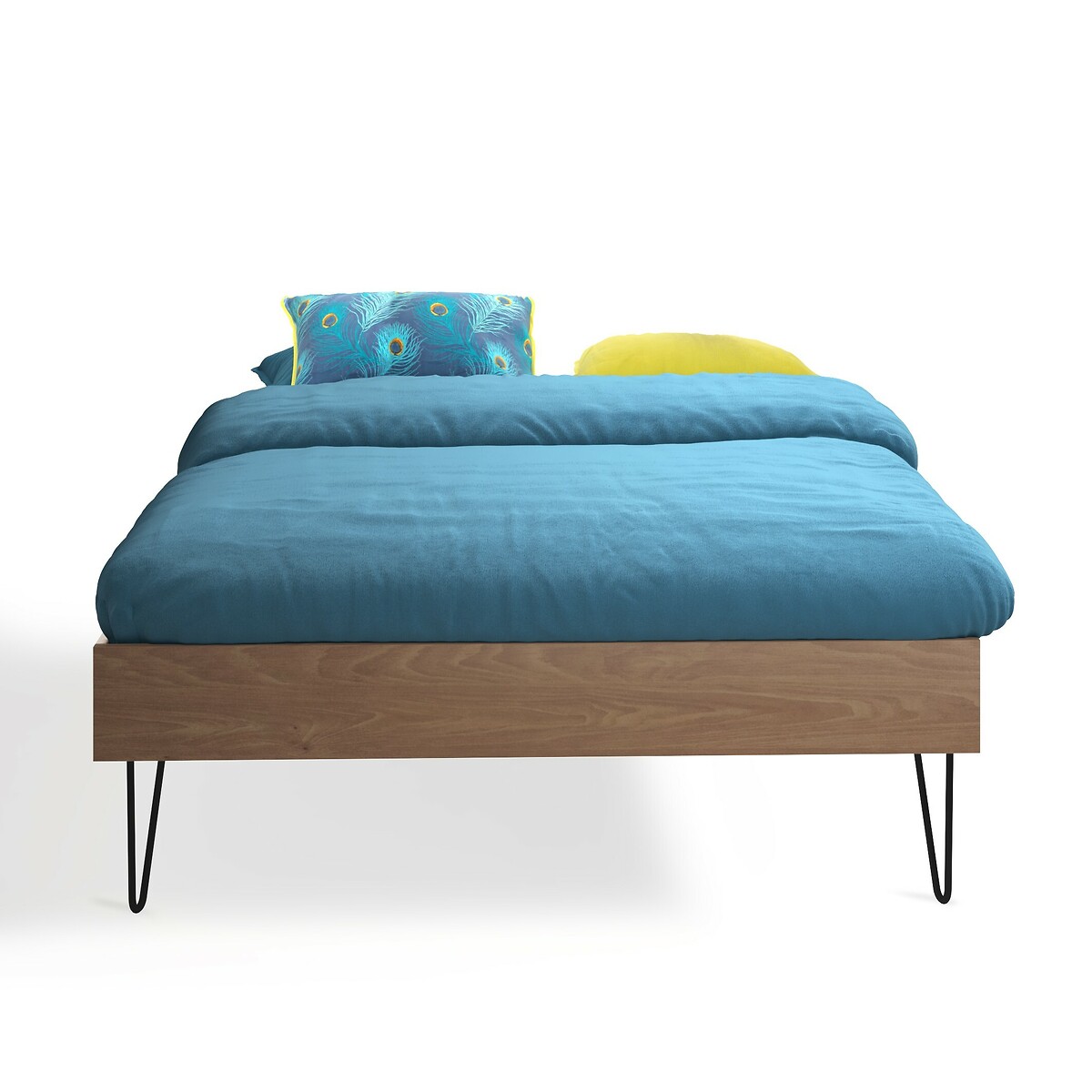 Кровать LaRedoute Кровать В винтажном стиле Watford 140 x 190 см каштановый