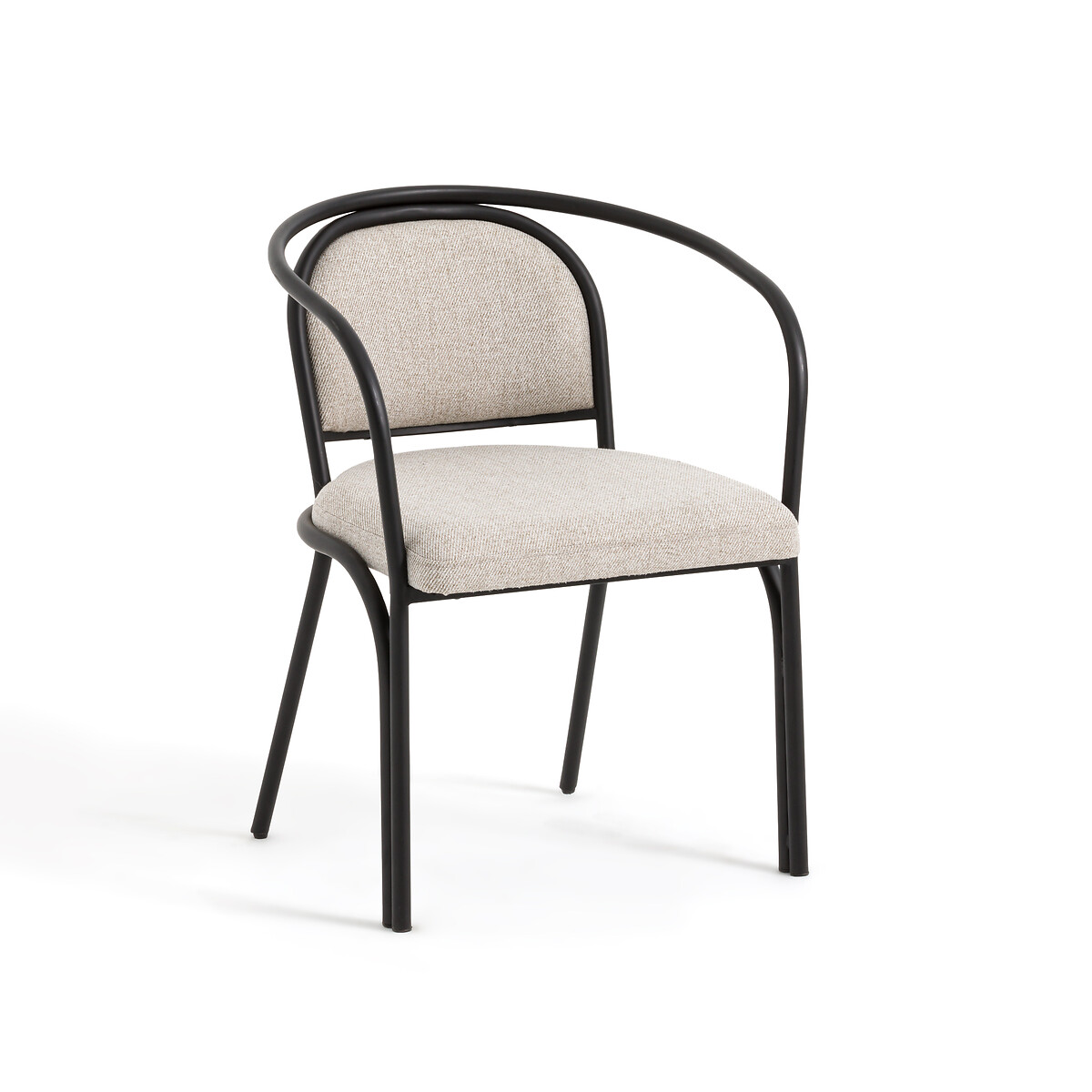 Кресло Для столовой из стали и ткани меланж Lindsay единый размер бежевый