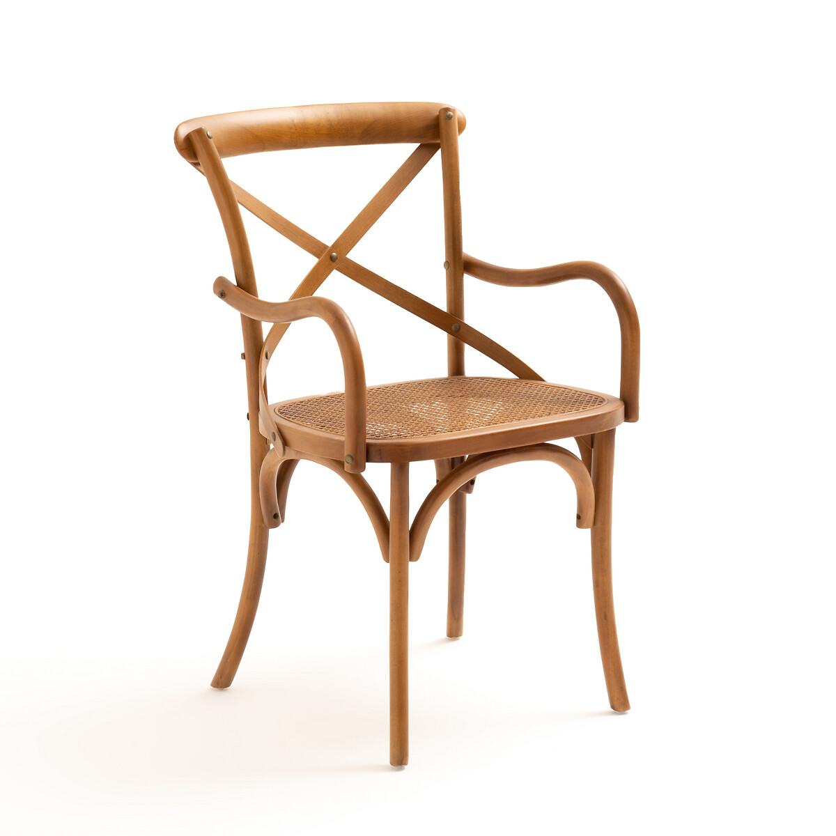 Кресло LaRedoute Обеденное из дерева и плетеного материала Cedak единый размер каштановый - фото 1