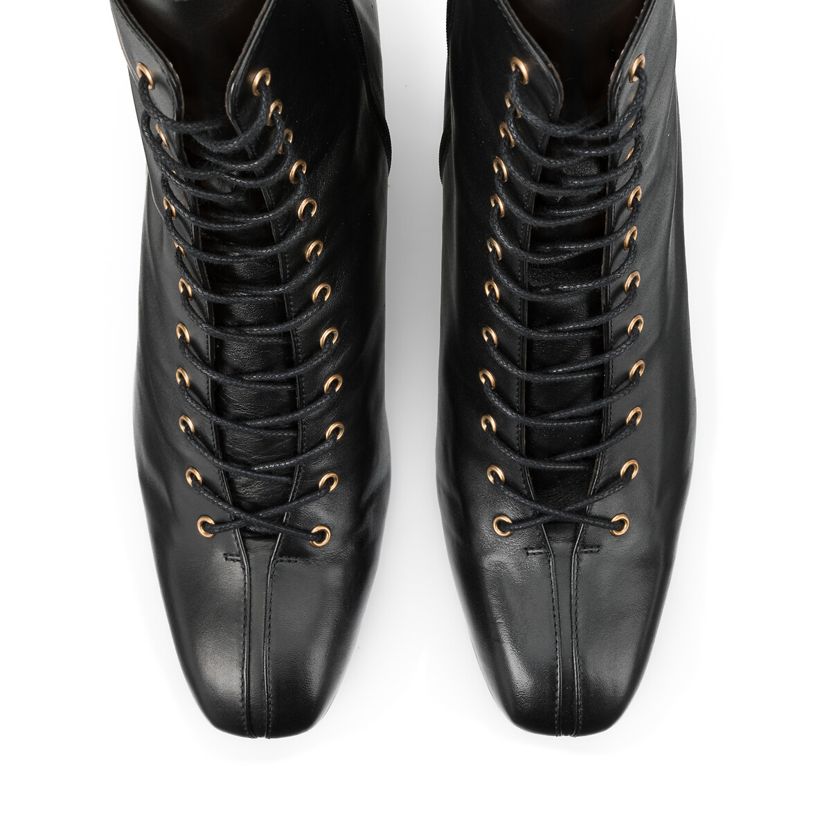 Ботинки Из кожи на широком каблуке 37 черный LaRedoute, размер 37 - фото 3