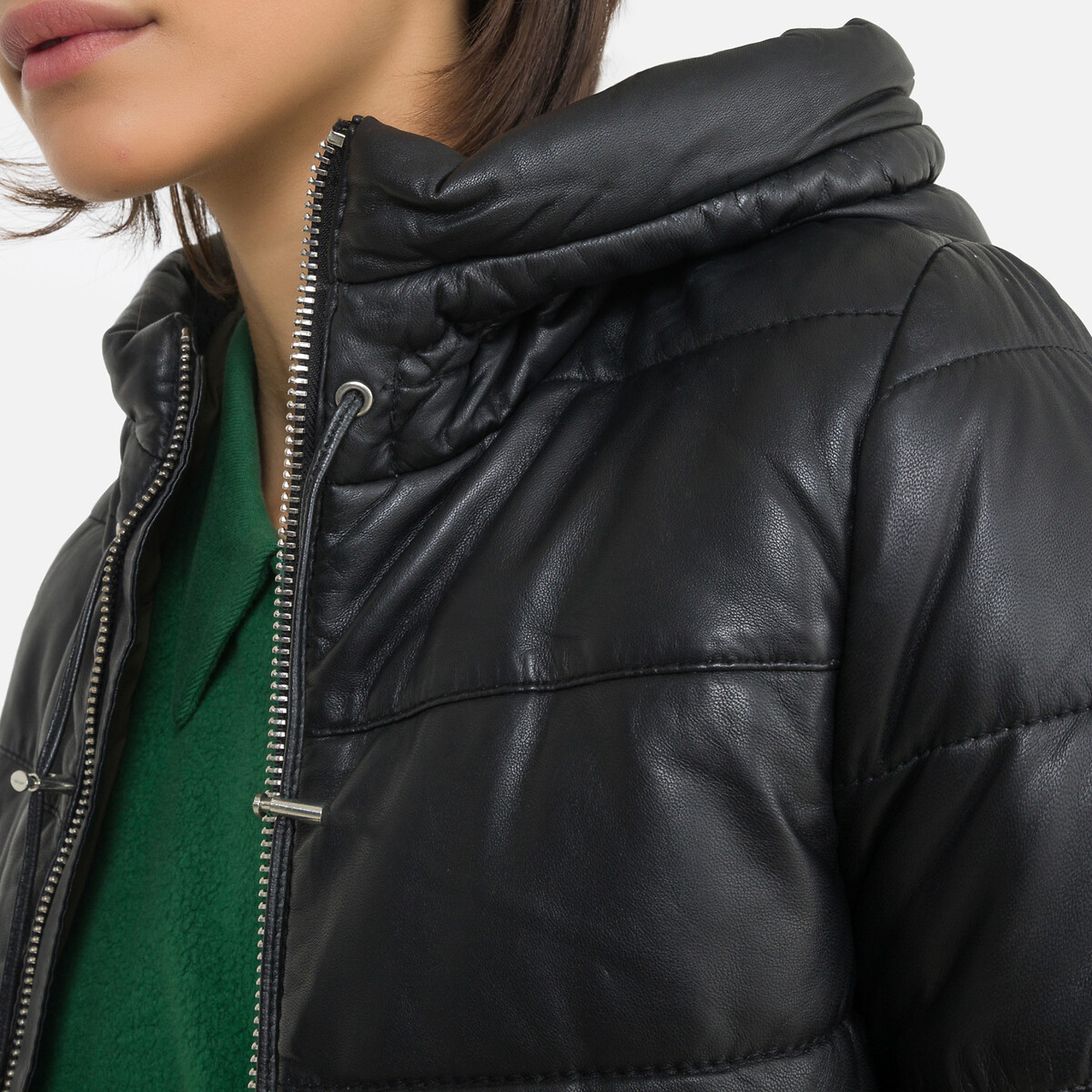 Куртка OAKWOOD Стеганая из кожи на молнии JESSICA XS черный, размер XS - фото 3