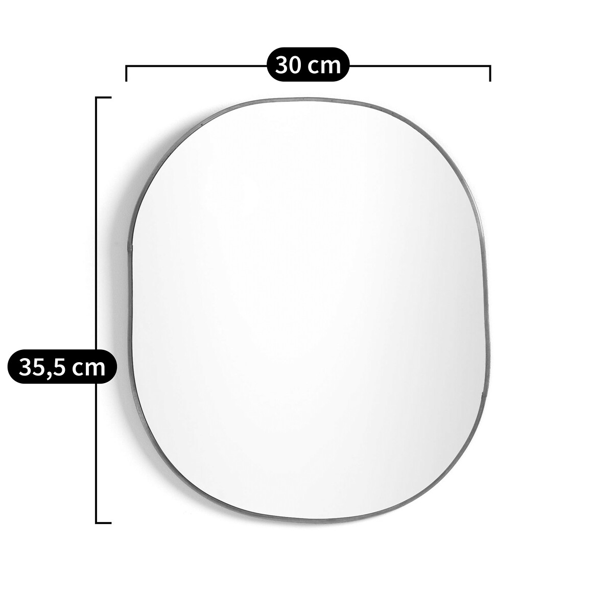 Зеркало LaRedoute Овальное из латуни Uyova единый размер черный - фото 3
