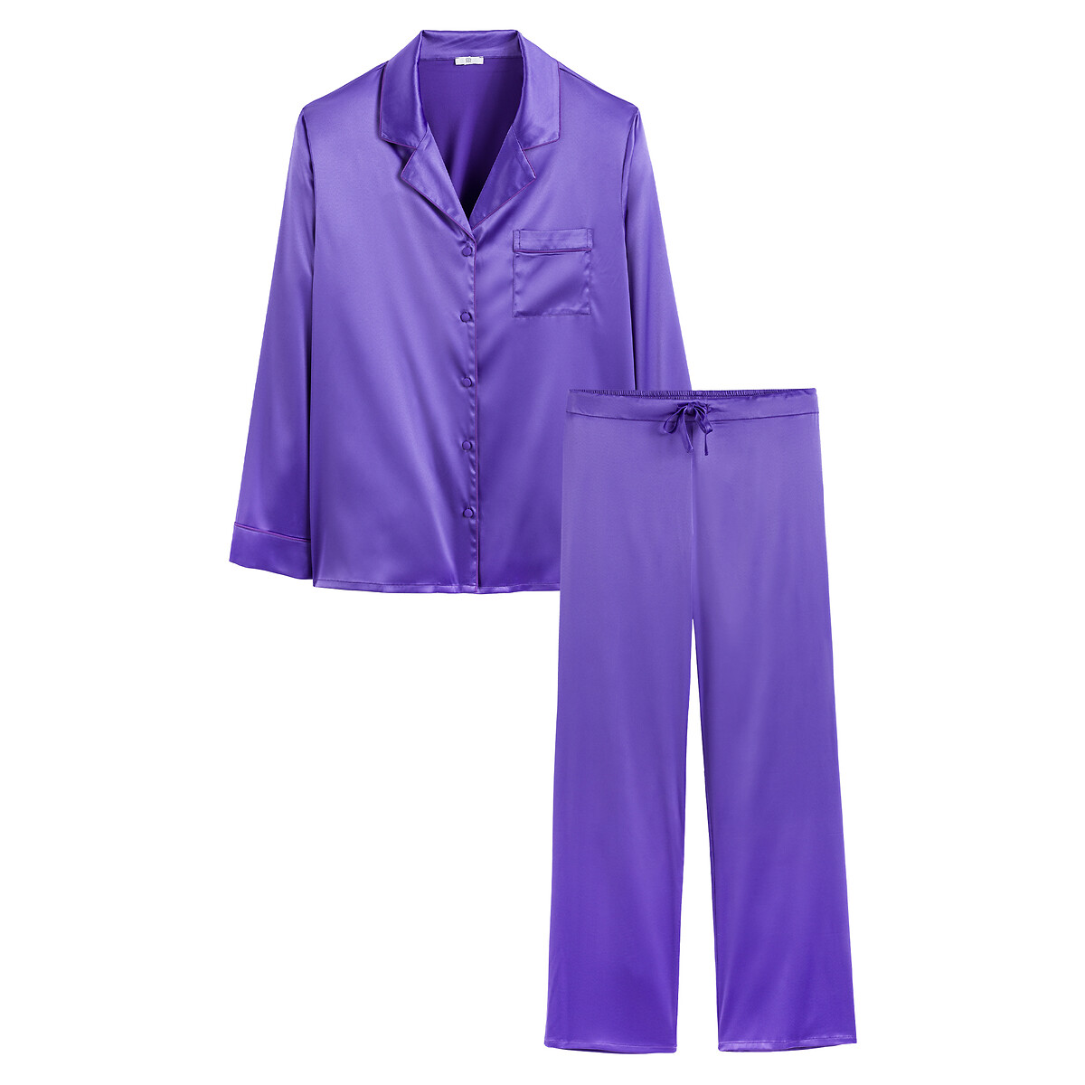 Пижама Из сатина 36 (FR) - 42 (RUS) фиолетовый LaRedoute, размер 36 (FR) - 42 (RUS)