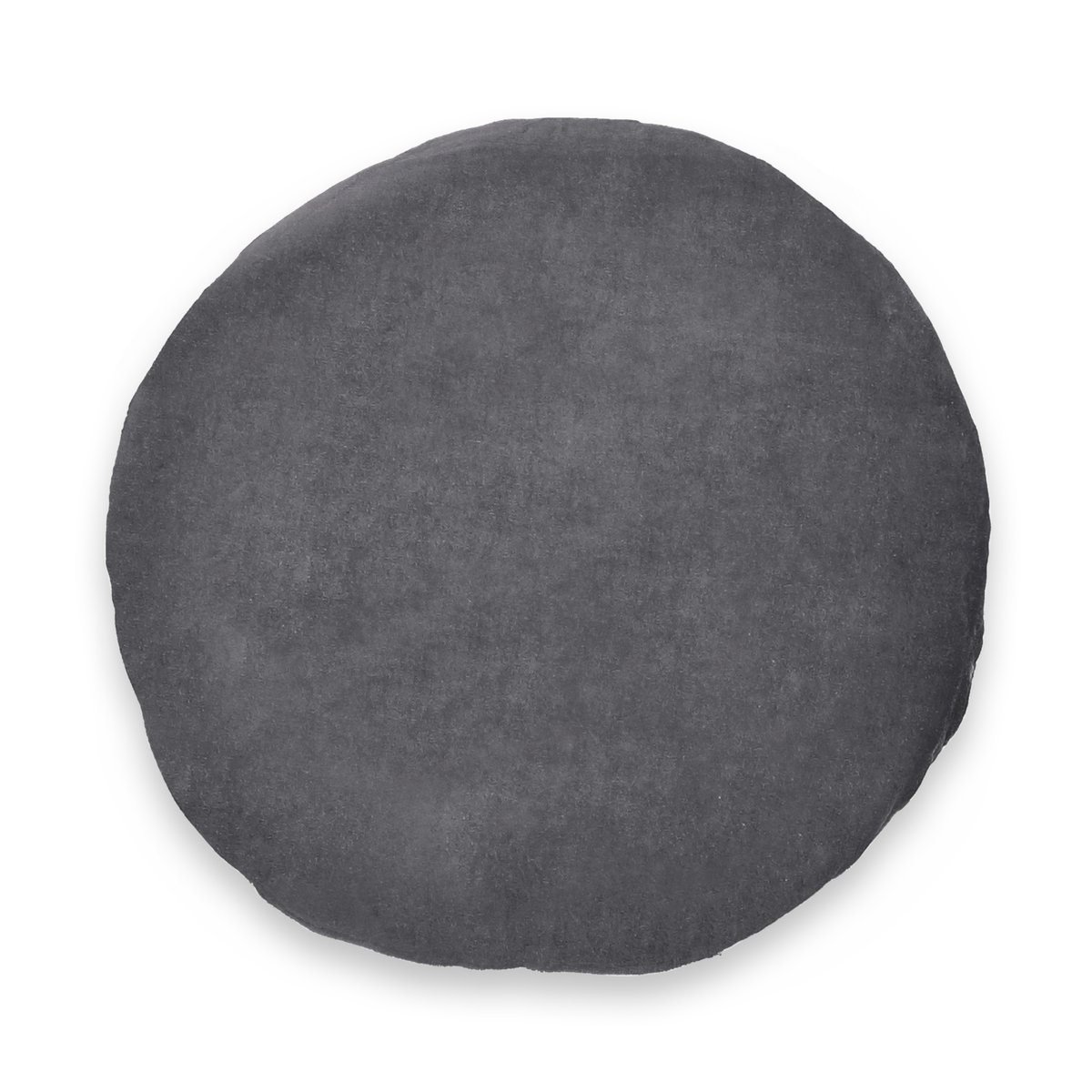 Плоская Подушка из велюра Velvet круглая единый размер серый